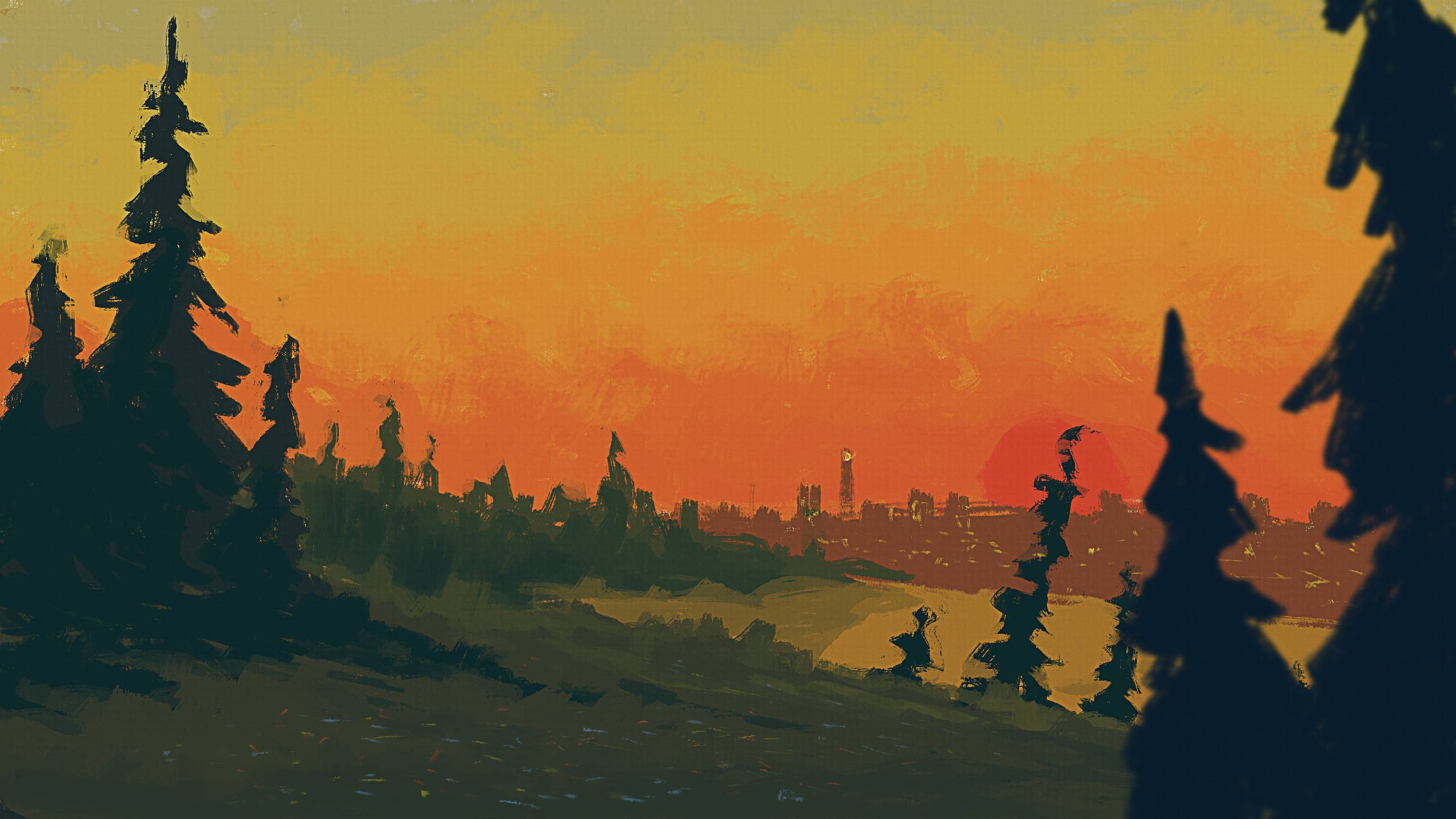 4K Nature Drawing Wallpaper