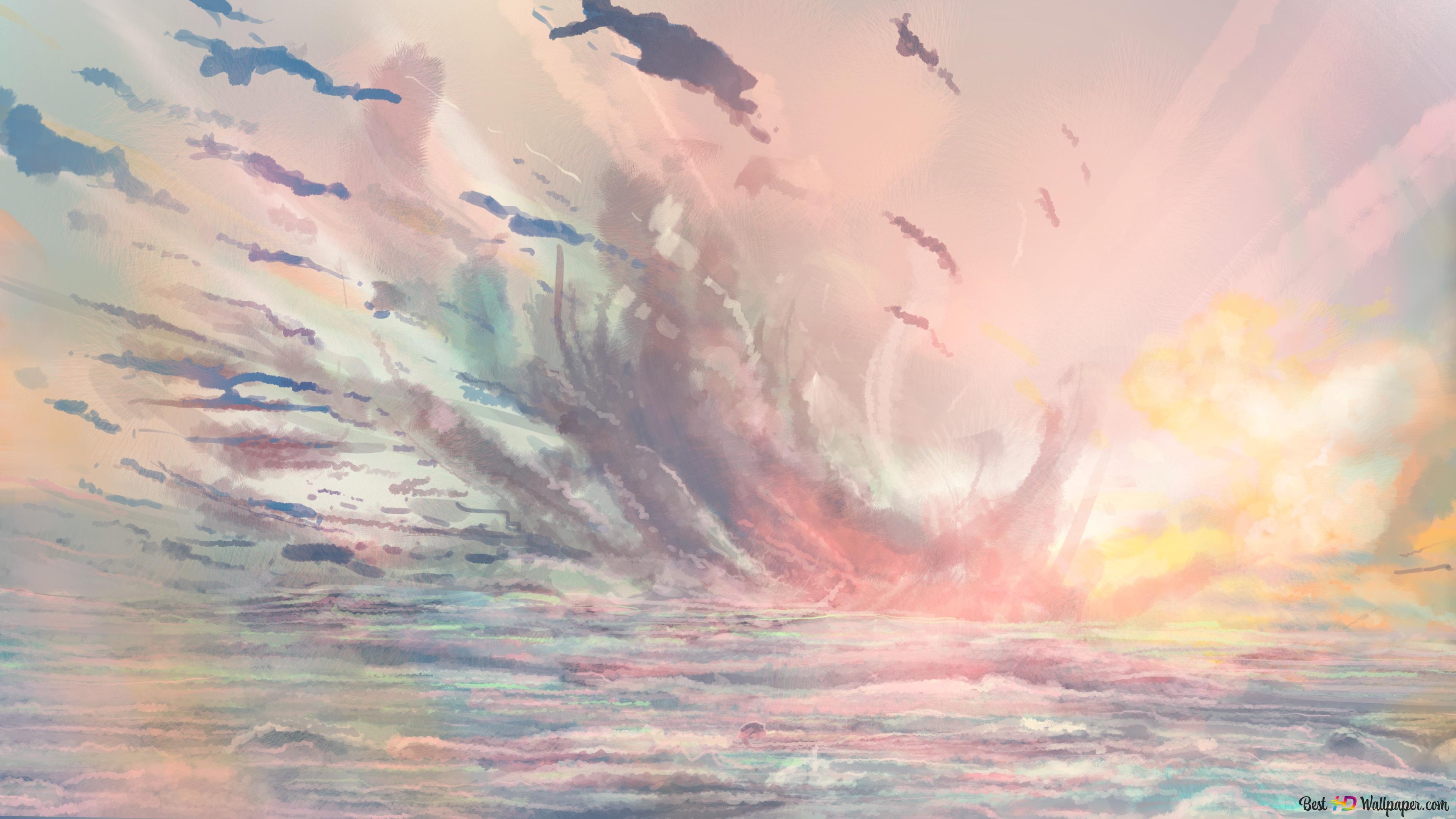 Clouds Sketch 4K wallpaper download