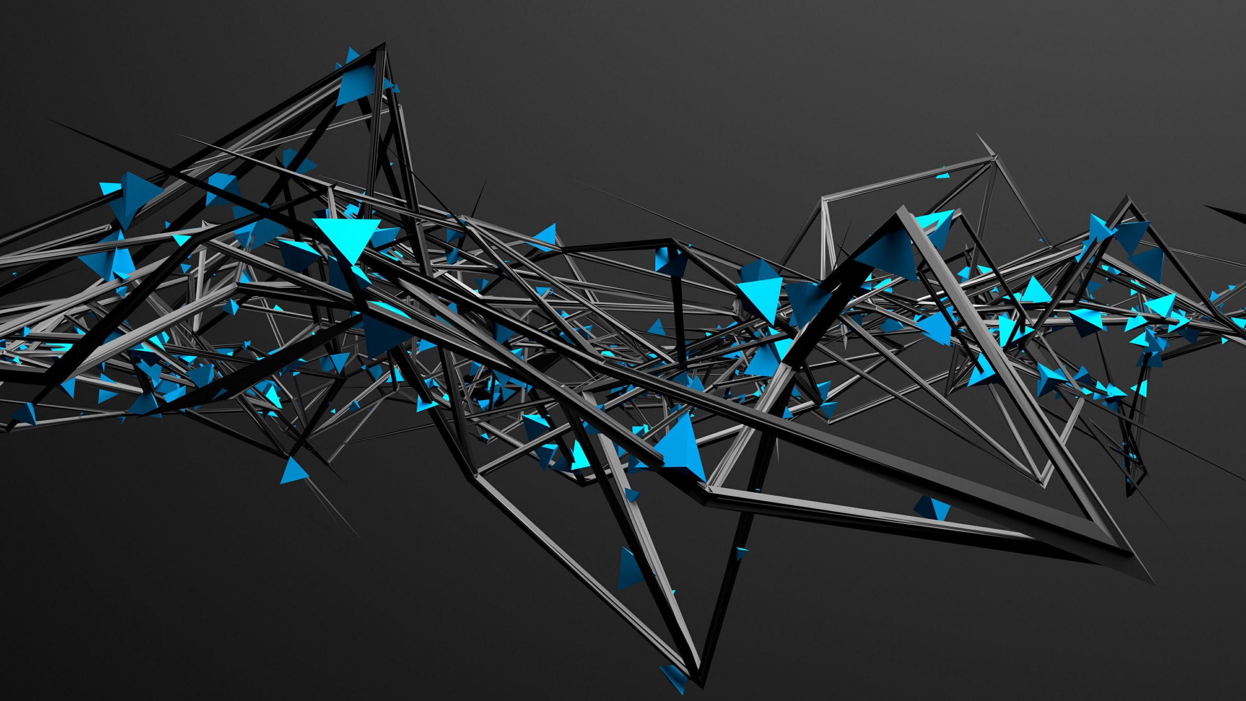 Structure, Triangle, Light, Line, Design, Dark, 3D, Digital Art Wallpaper