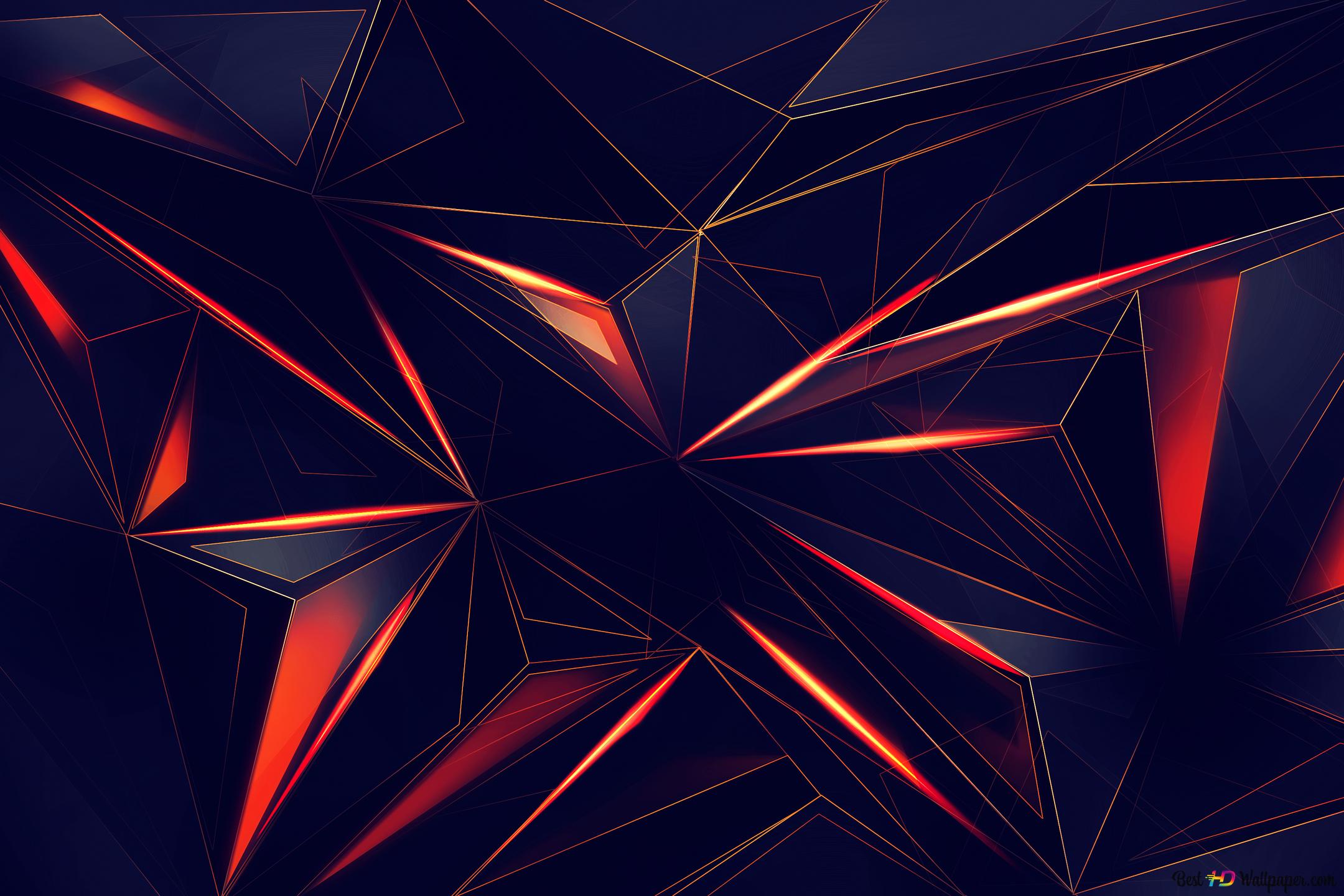 3D geometric triangles 4K wallpaper download