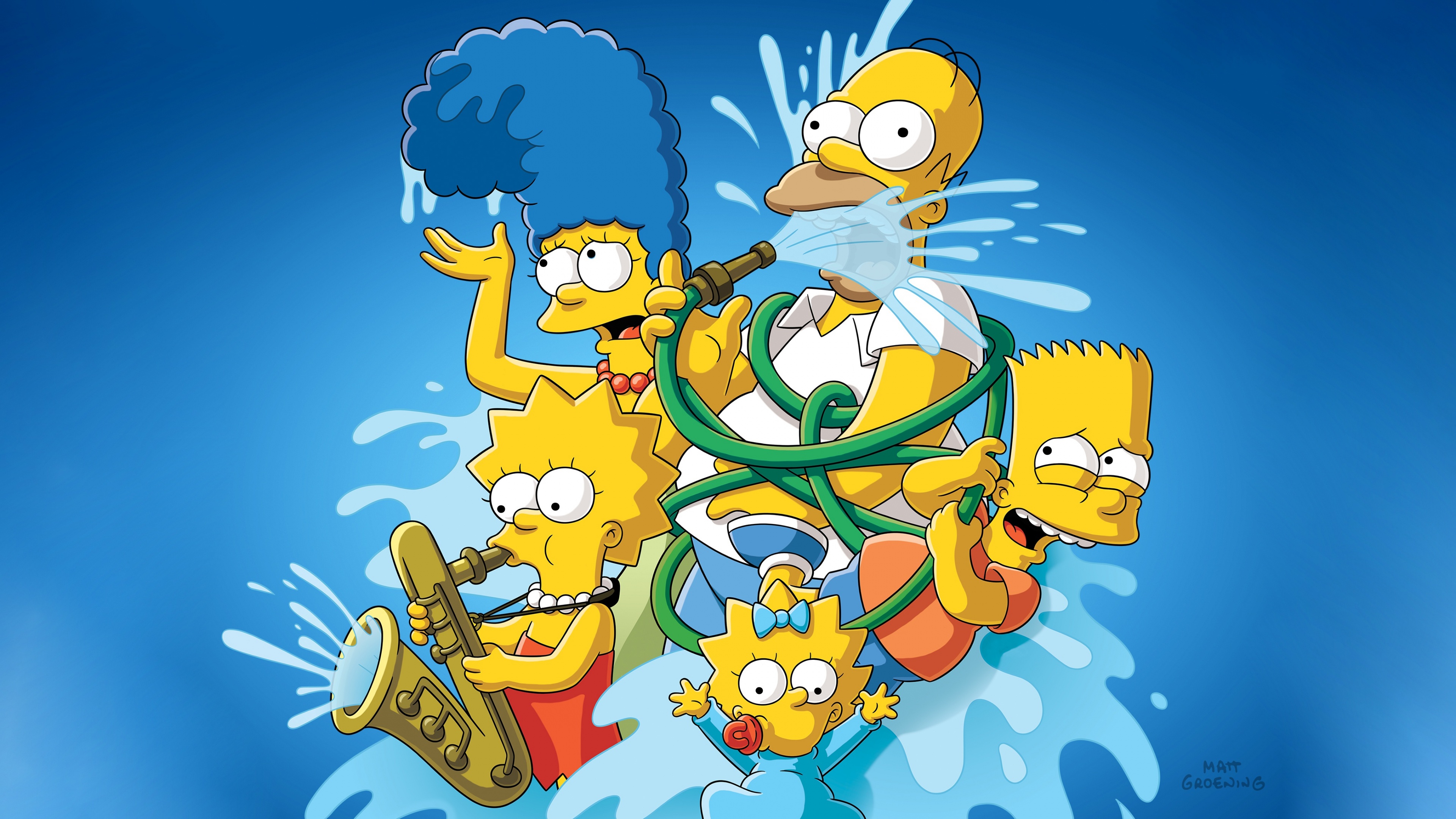 The Simpsons Wallpaper 4K, Homer Simpson, Marge Simpson