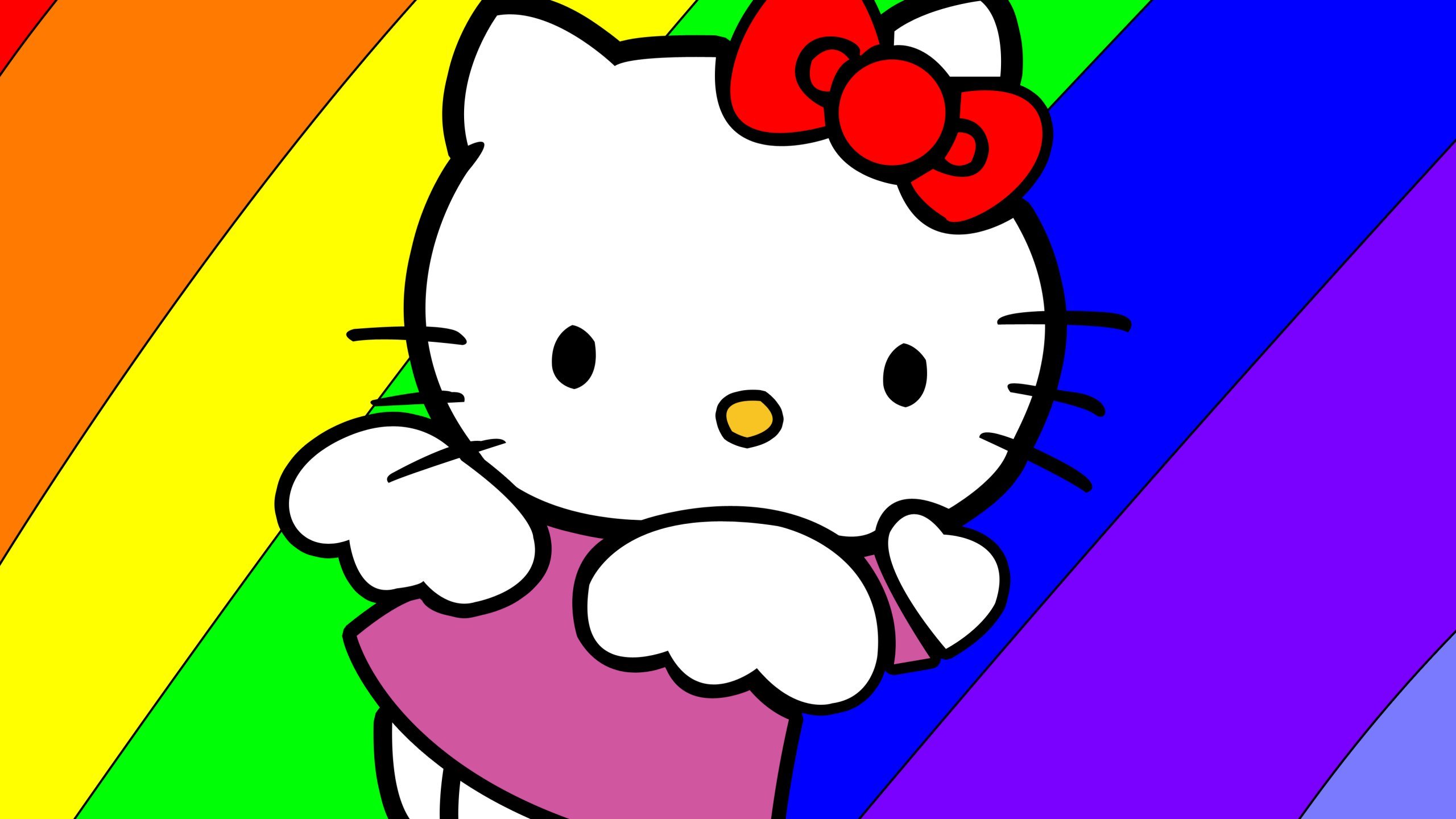 Wallpaper, 1hkitty, 2560x1440 px, cartoon, cat, cats, comics, game, girl, girls, hello, kitten, Kitty, white 2560x1440