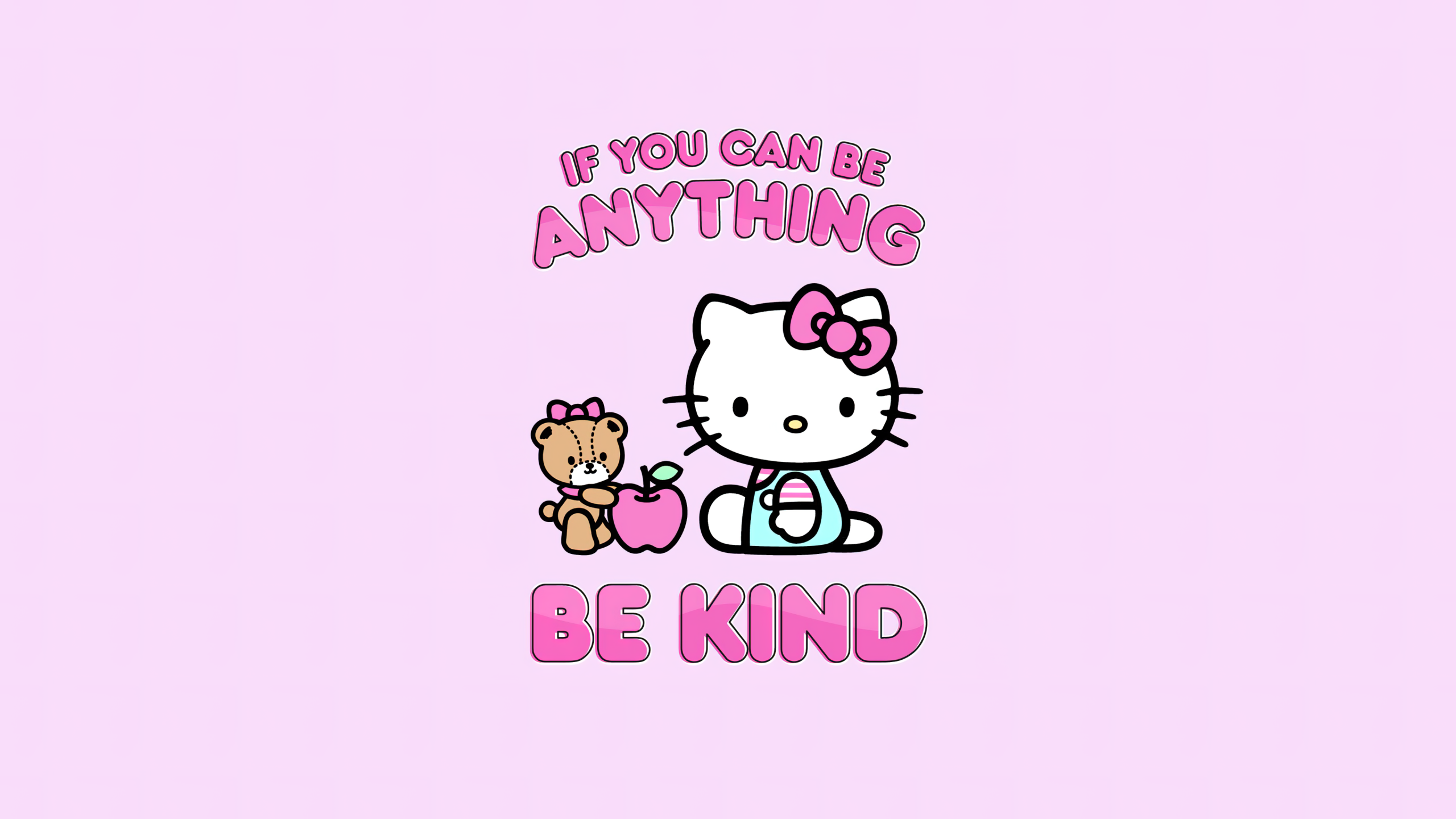 Be kind Wallpaper 4K, Hello Kitty background