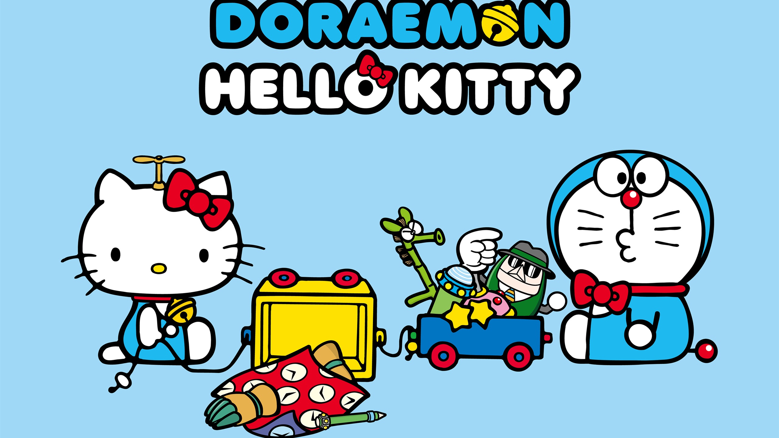 Wallpaper Doraemon with Hello Kitty 2880x1800 HD Picture, Image