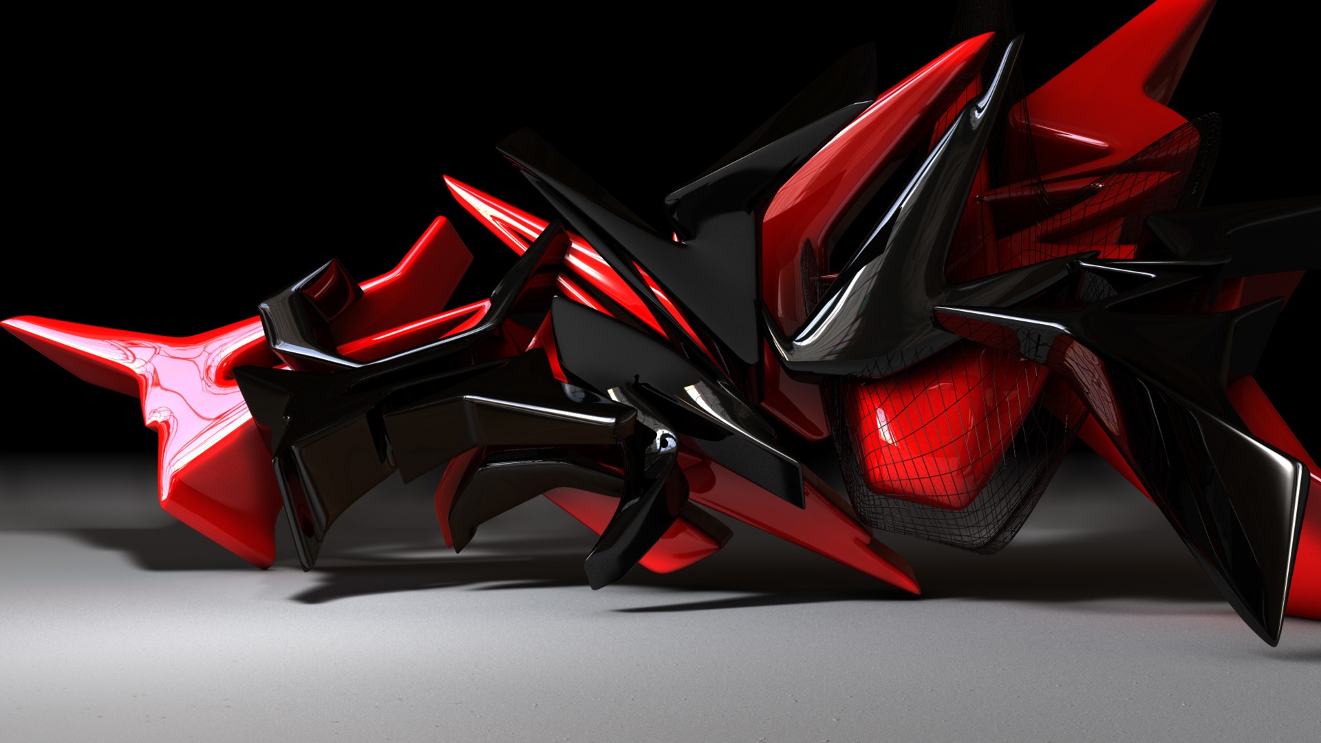 Wallpaper, black, digital art, simple background, car, 3D, minimalism, red, reflection, shadow, vehicle, ART, wheel, shoe, automotive exterior, high heeled footwear 1920x1080