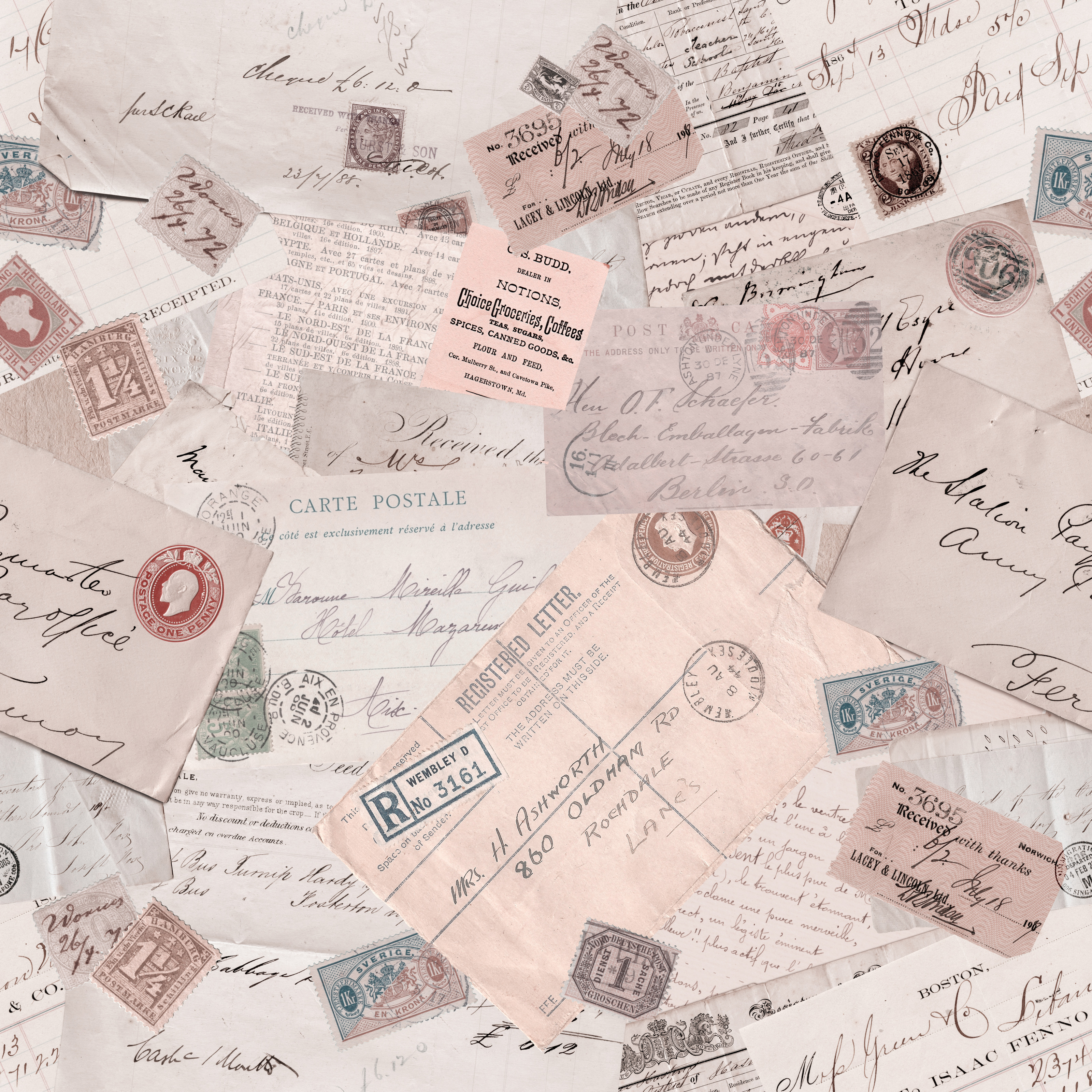 Vintage Letters Wallpaper Mural