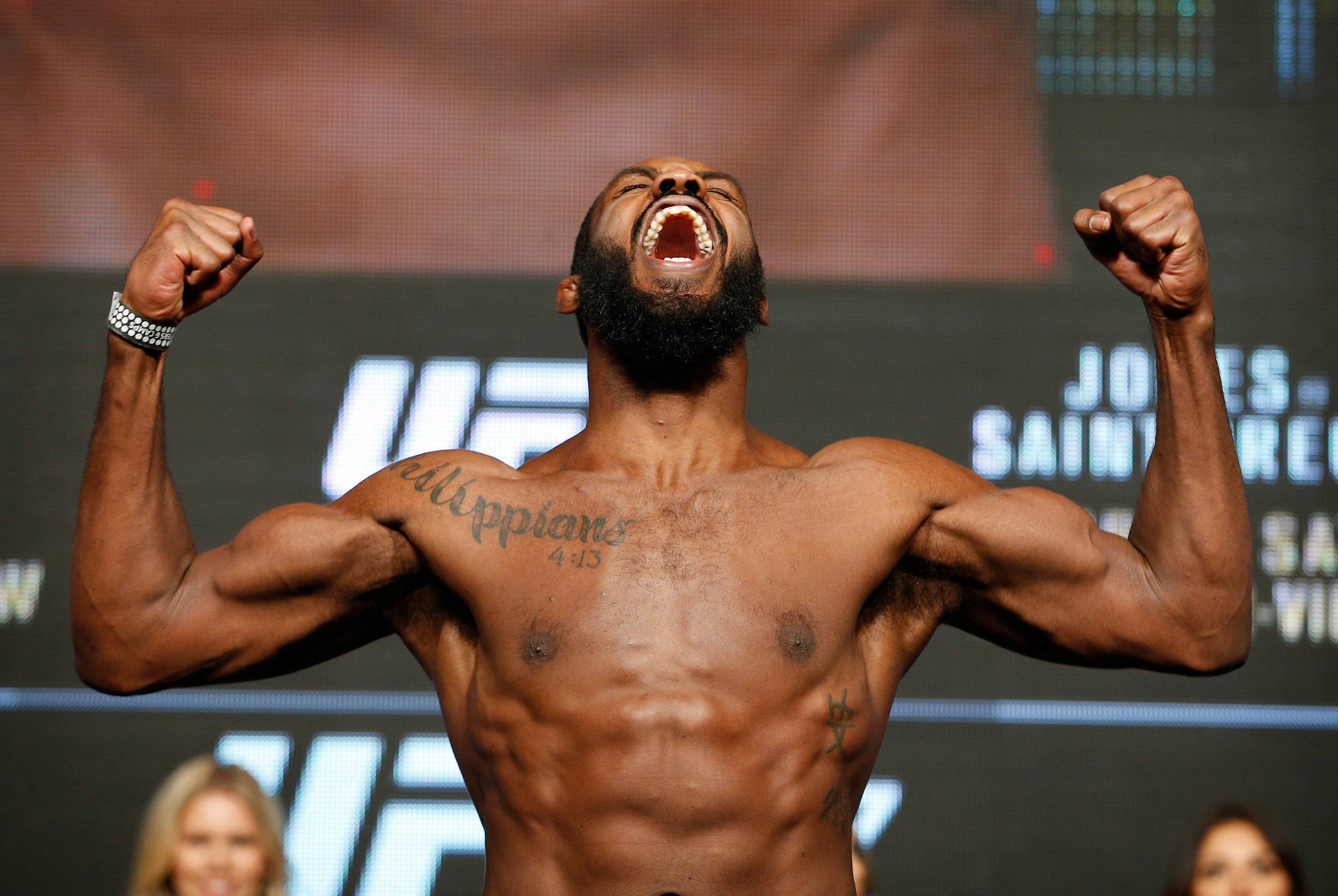 Download Jon Jones During Weigh In Ceremony Wallpaper