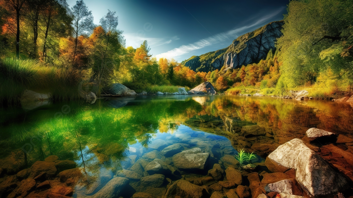 Wallpaper HD Nature Forest Lake Lake In Autumn Background, Picture Of Nature Wallpaper Background Image And Wallpaper for Free Download