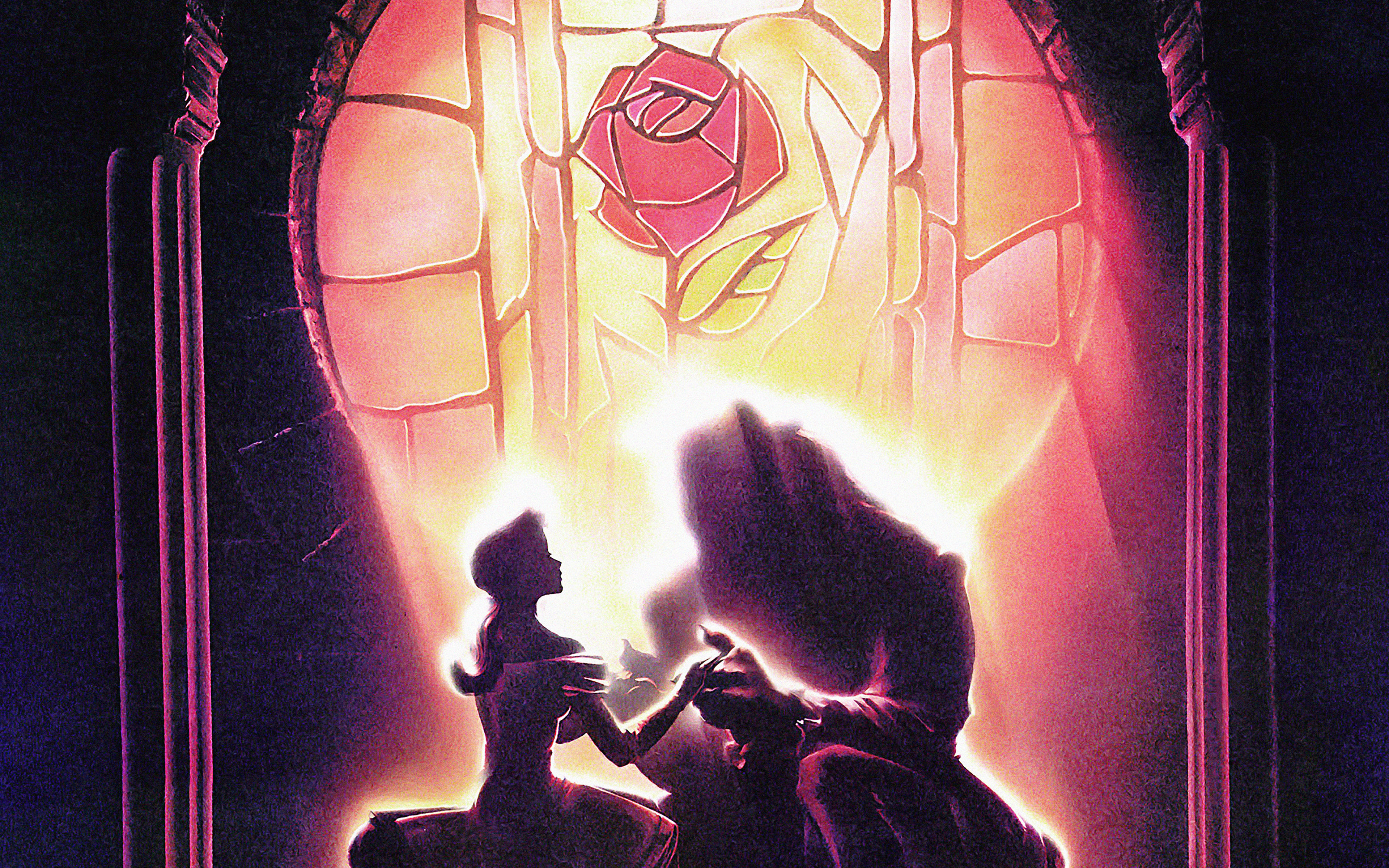 wallpaper for desktop, laptop. wallpaper beauty and the beast disney art illust