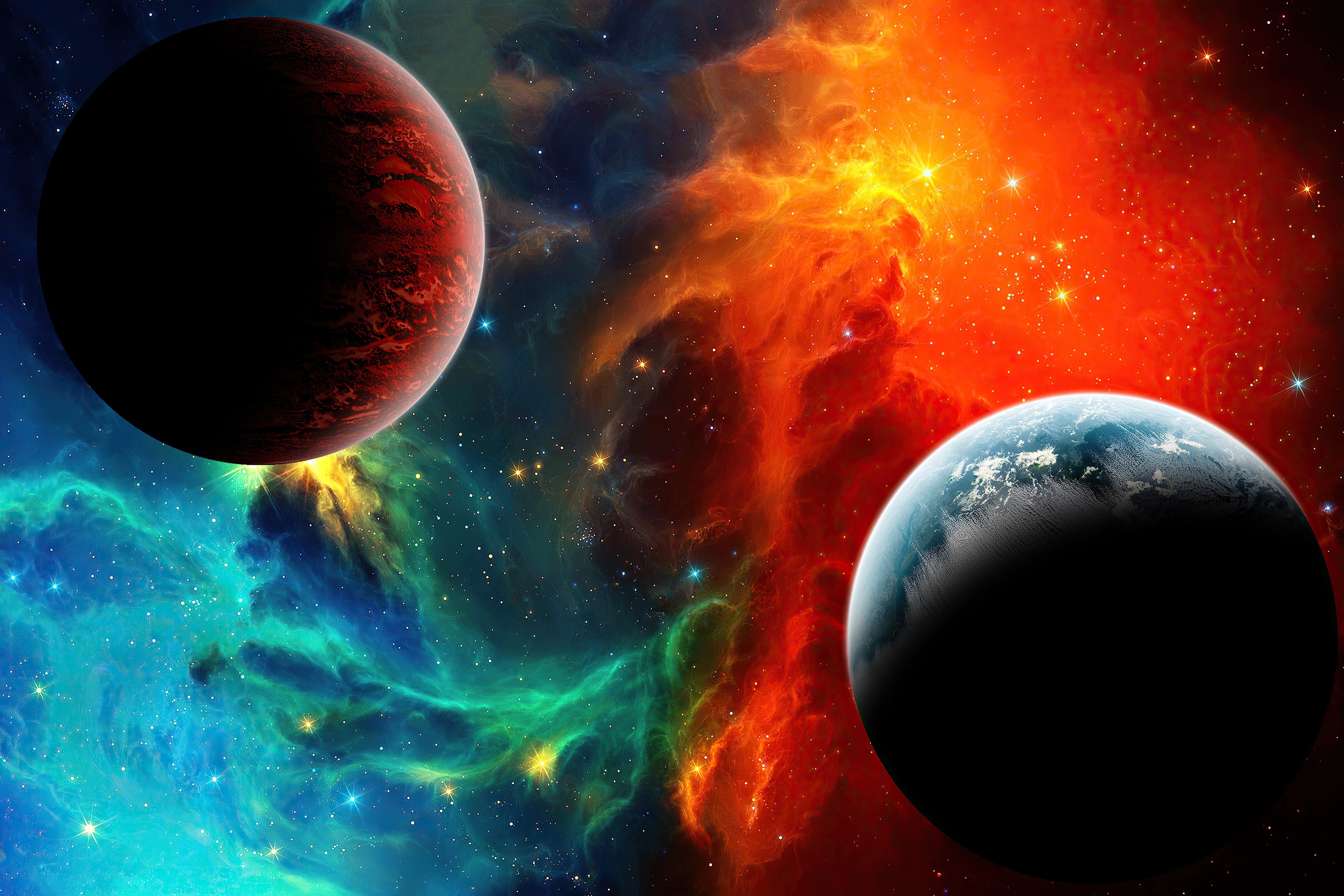 Colorful Nebula in space Wallpaper 4K for Desktop