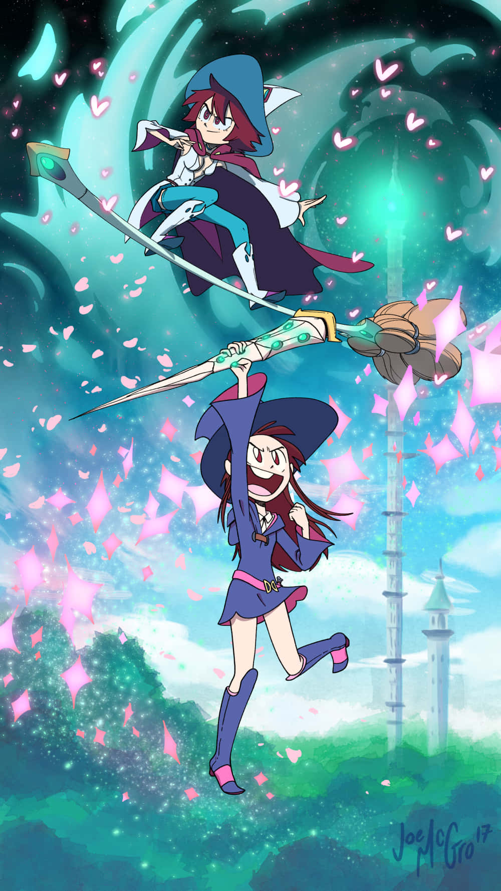 Download Shiny Chariot And Atsuko Little Witch Academia Wallpaper
