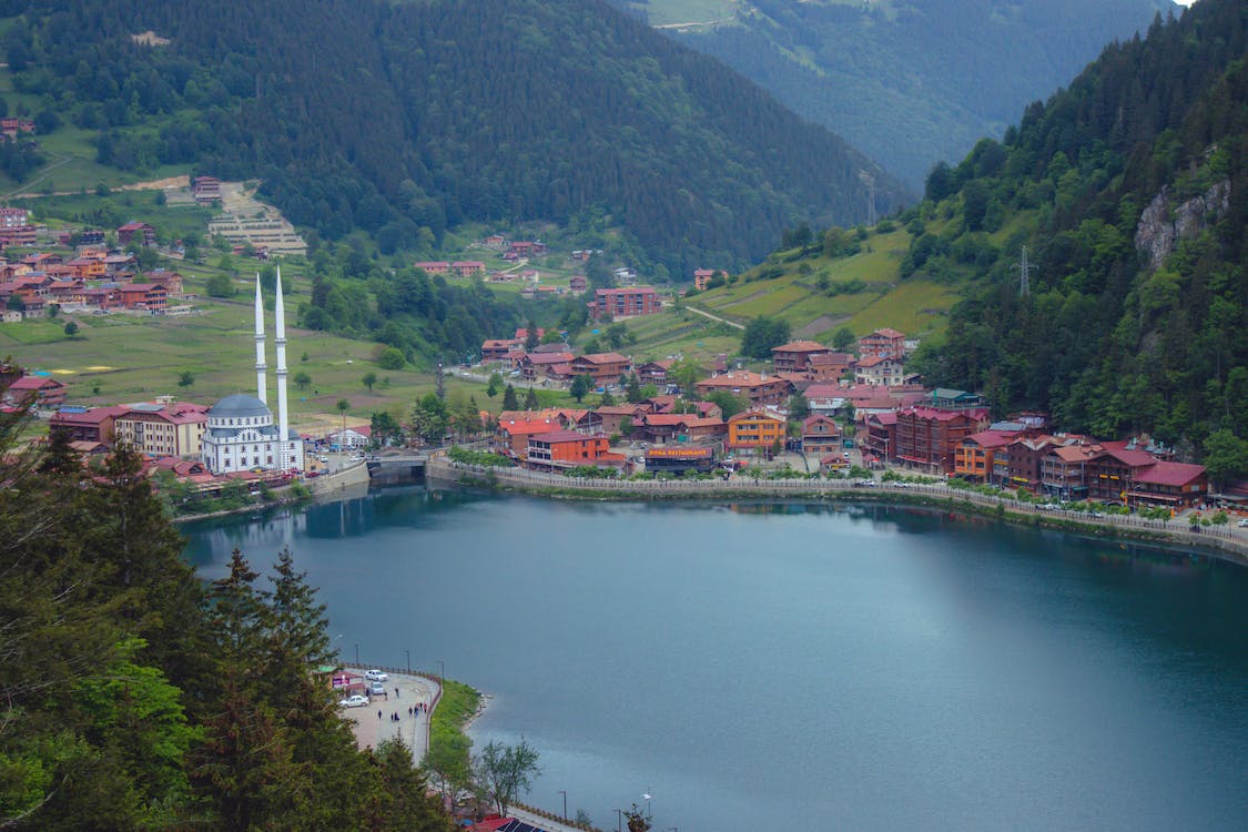 View of a Village on the Shore of Uzungol Lake · Free