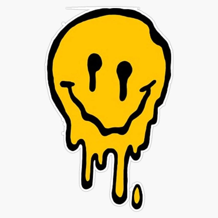 Drippy Smiley Face Vinyl Waterproof Sticker Decal Car Laptop Wall Window Bumper Sticker 5