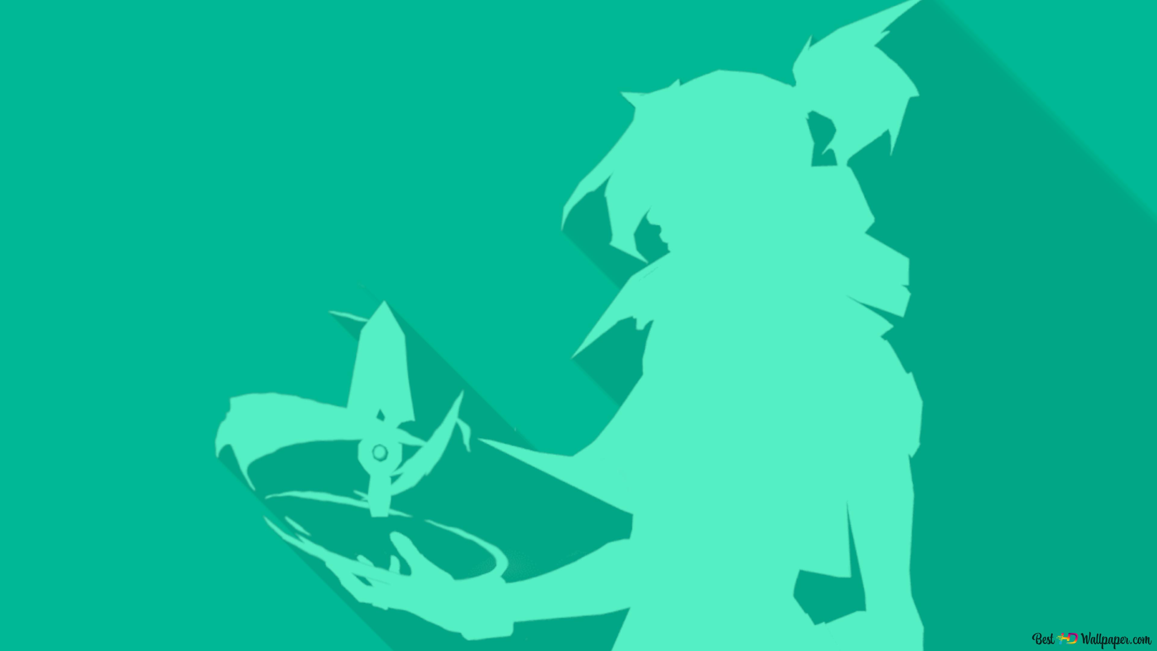 Valorant Jett Flat Simple Clean Cool Mint Green Anime Riot Games 4K wallpaper download