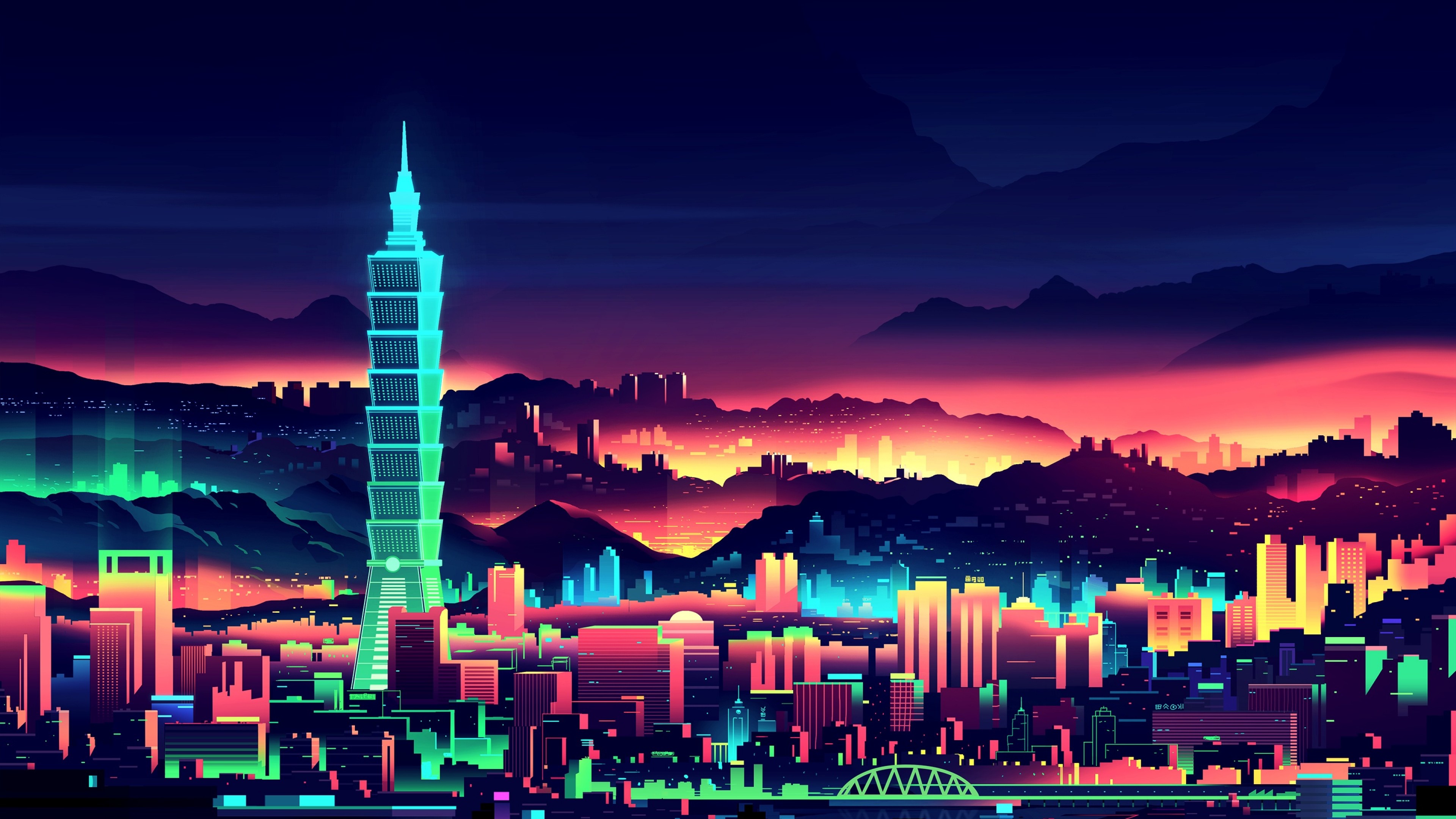 Neon City Wallpaper for Desktop and Mobiles 4K Ultra HD