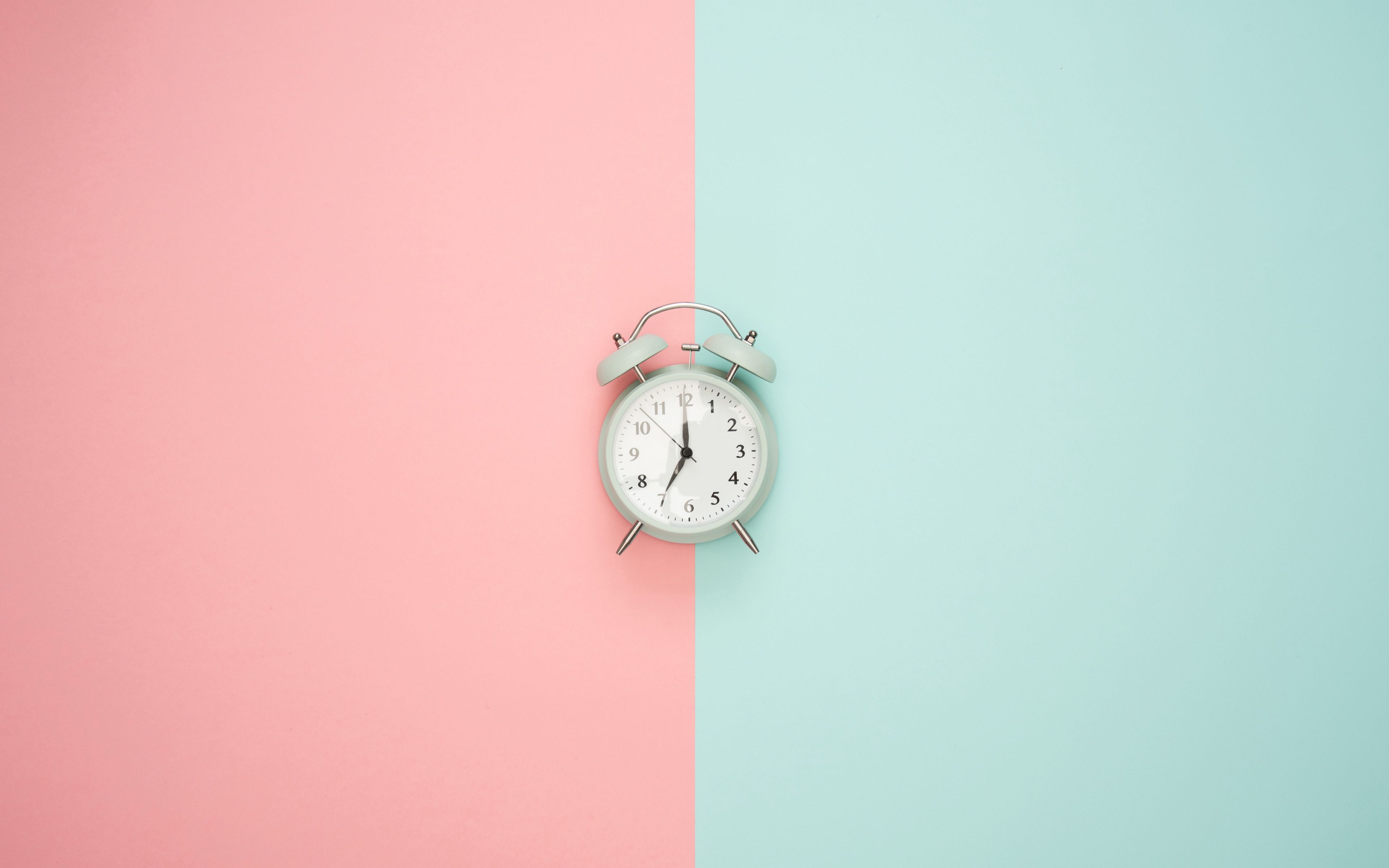 Download wallpaper 3840x2400 alarm clock, minimalism, pink, pastel 4k ultra HD 16:10 HD background
