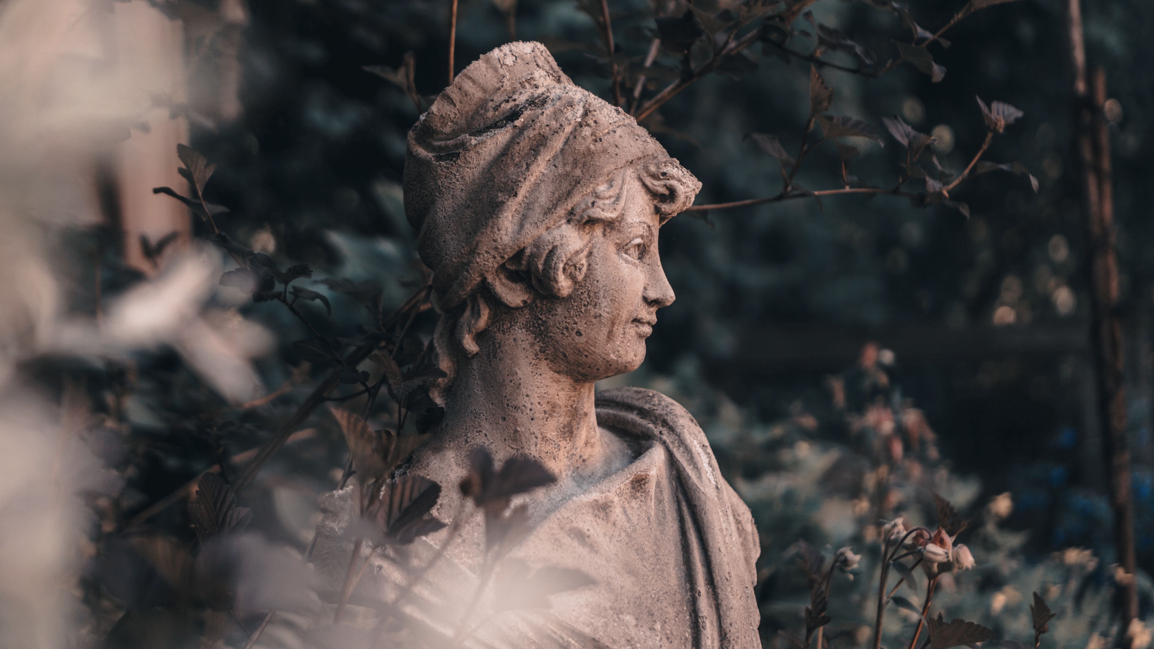 Wallpaper / sculpture, statue, bust, 4k free download