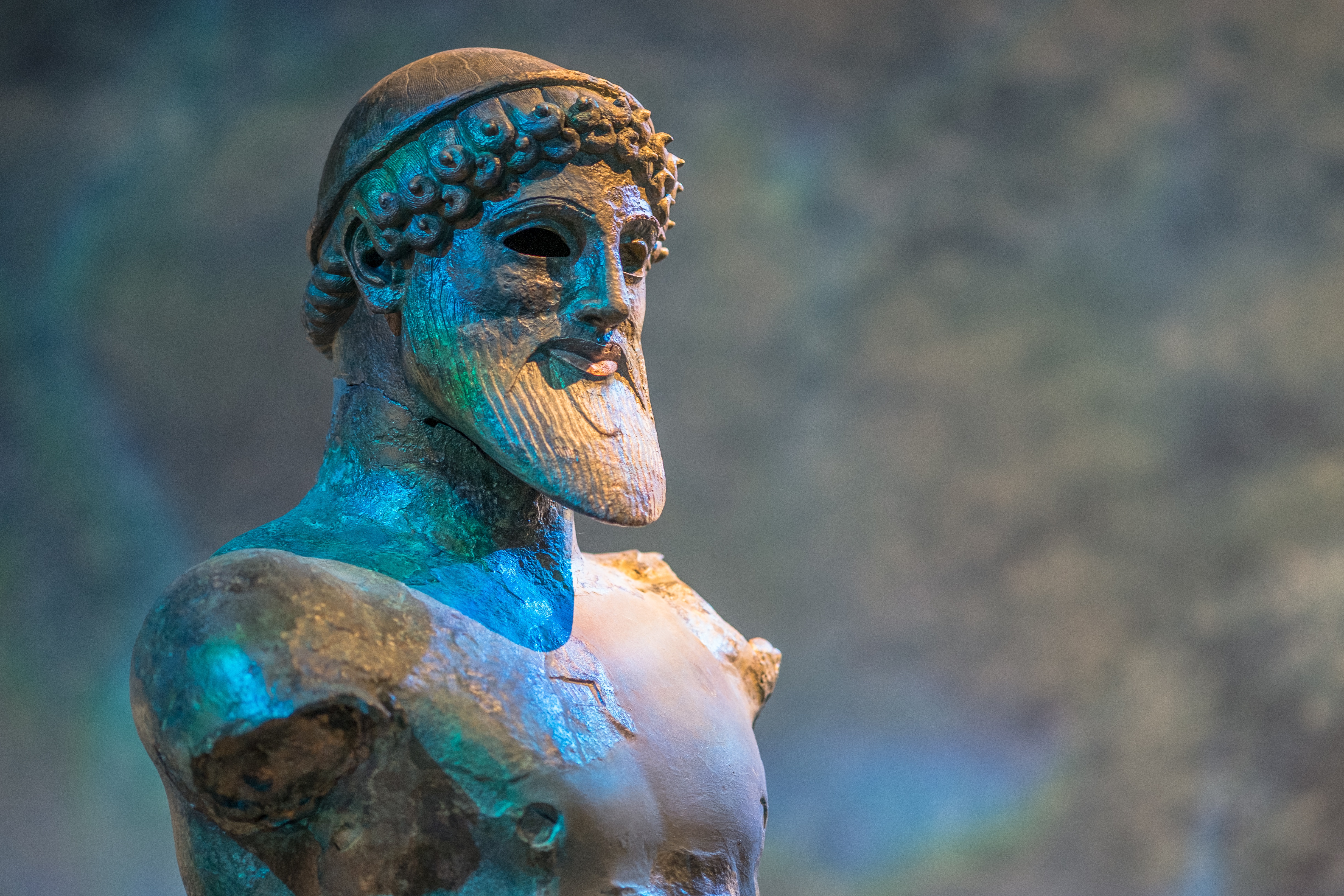 HD desktop wallpaper: Statue, Bust, God, Man Made, Poseidon download free picture