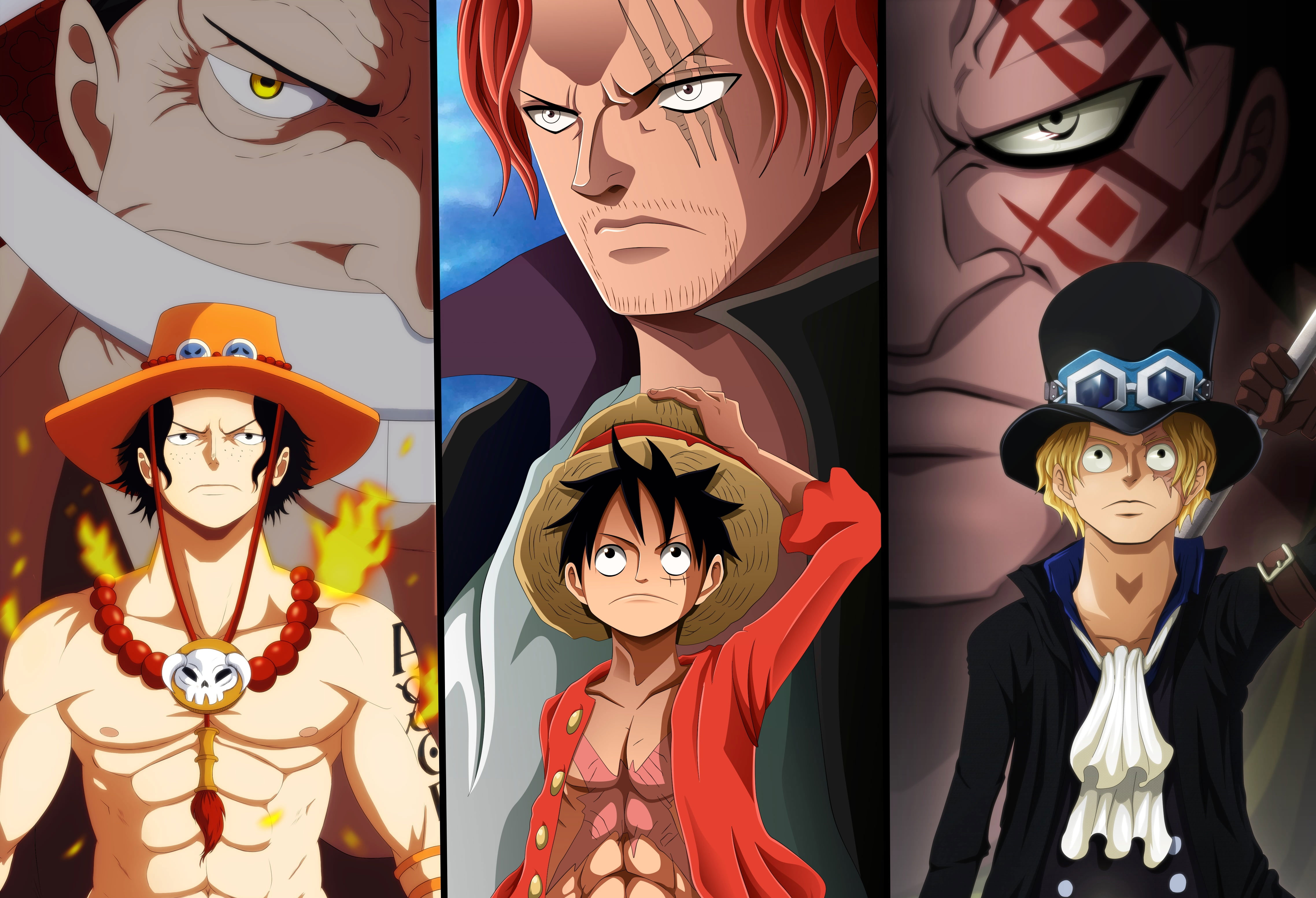 One Piece Wallpaper, Edward Newgate, Monkey D. Dragon, Monkey D. Luffy
