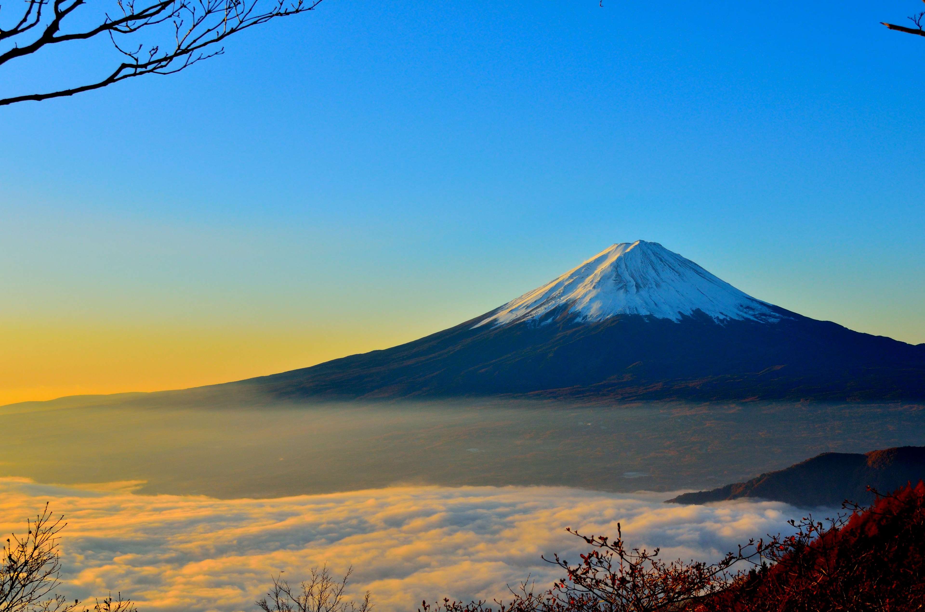 clouds, dawn, dusk, fog, HD wallpaper, japan, landscape, mist, mount fuji, mountain, nature, scenic, sky, sunrise, sunset 4k wallpaper