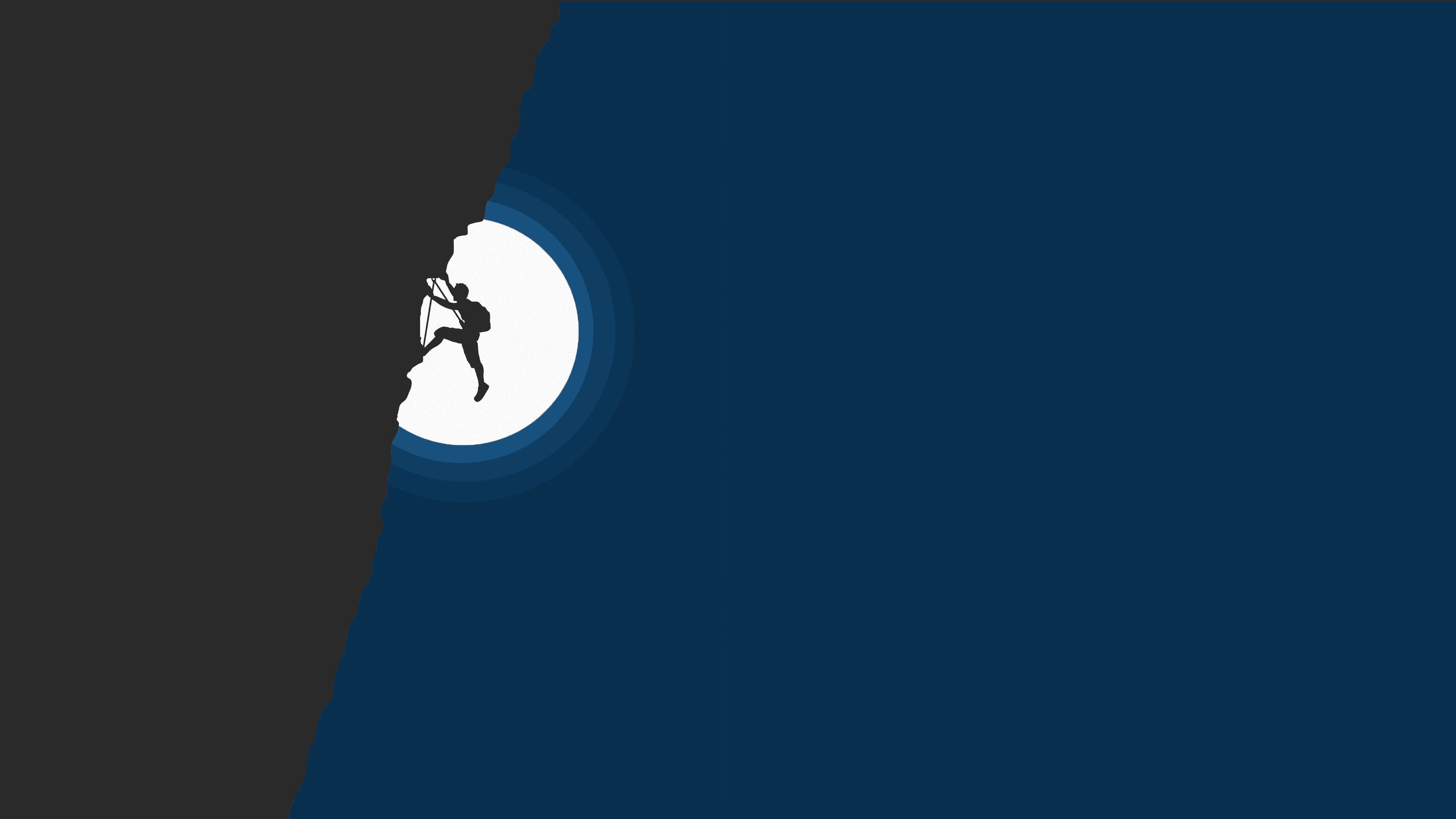 Adventure Wallpaper 4K, Hiking, Cliff, Night, Moon