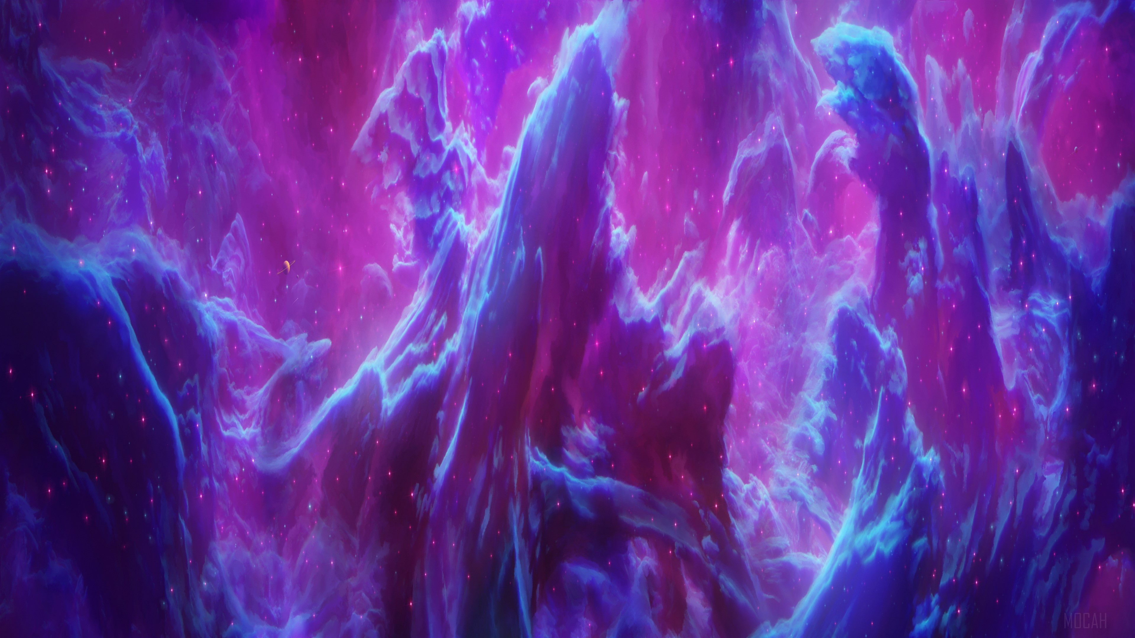 Purple Space Stars 4k Gallery HD Wallpaper