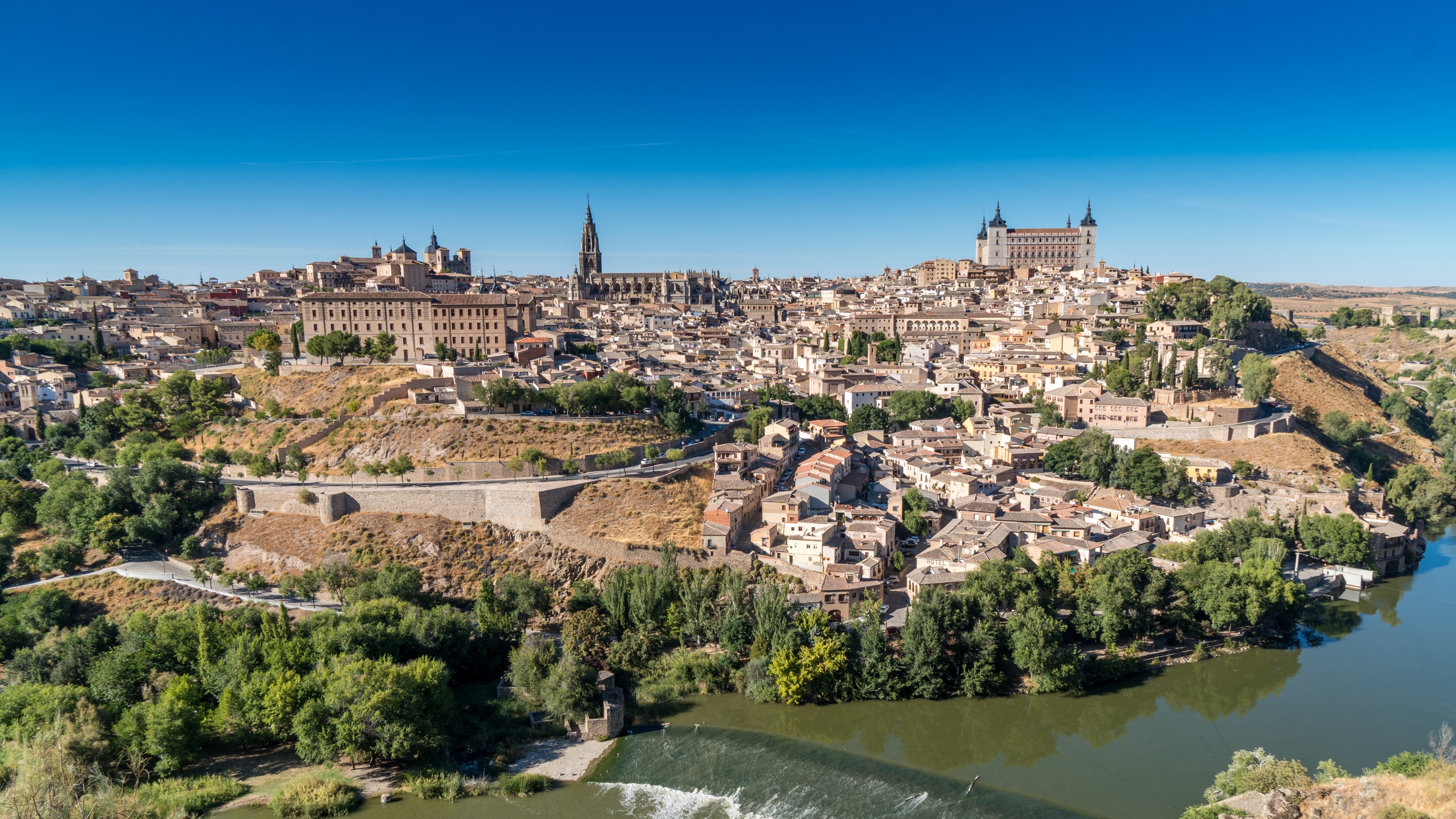 Wallpaper 4k toledo, spain, river, panorama 4k Wallpaper