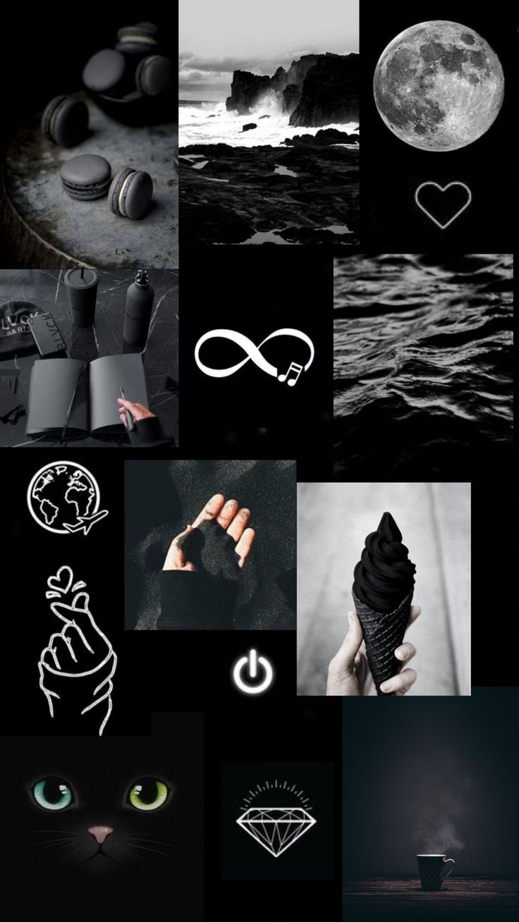 Black Phone wallpaper collage. Черные обои, Обои для подростков, Мас обои