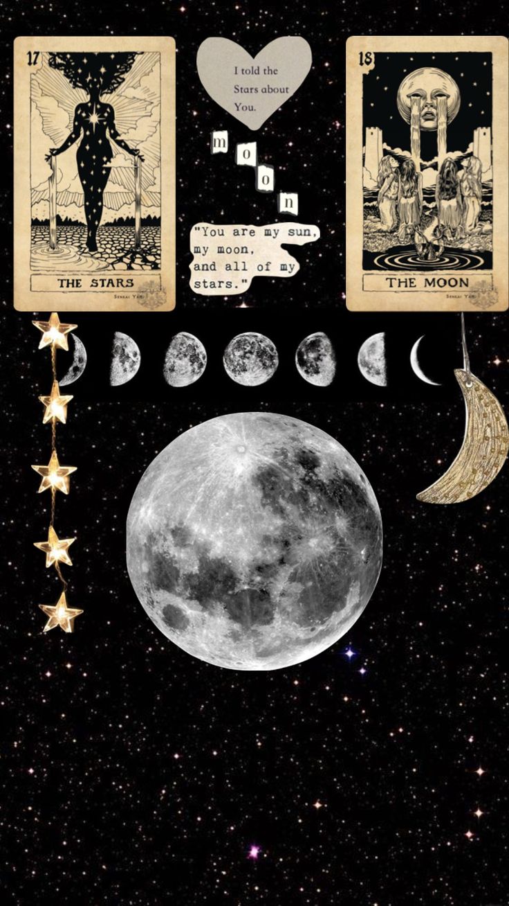 ♡ #collage #moodboard #moons #mooncollage #star #stars. Aesthetic iphone wallpaper, Cool background, Vintage moon