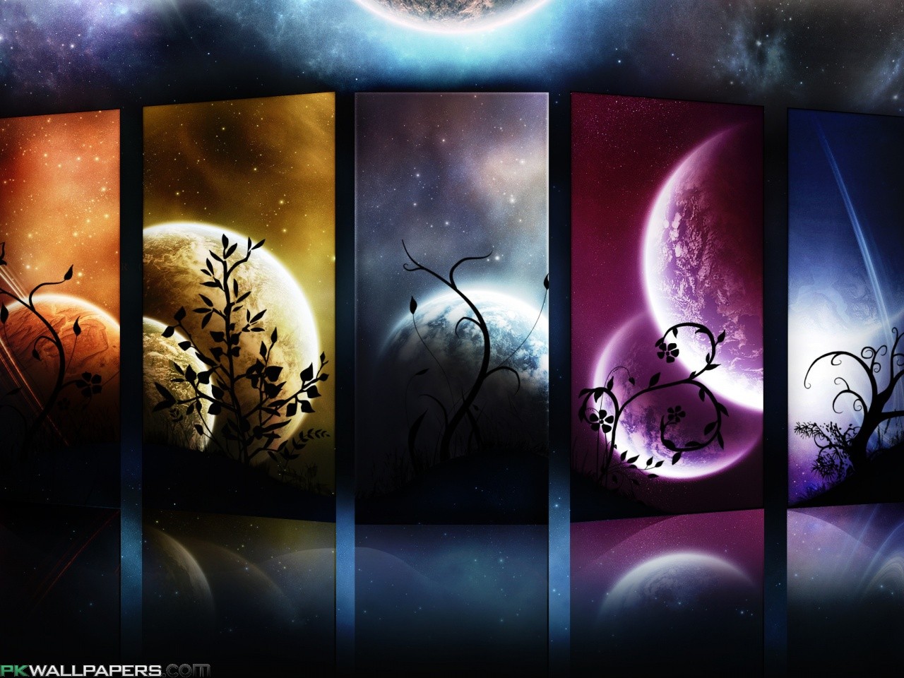 Space Moon Space Art Digital Art Collage Wallpaper:1280x960