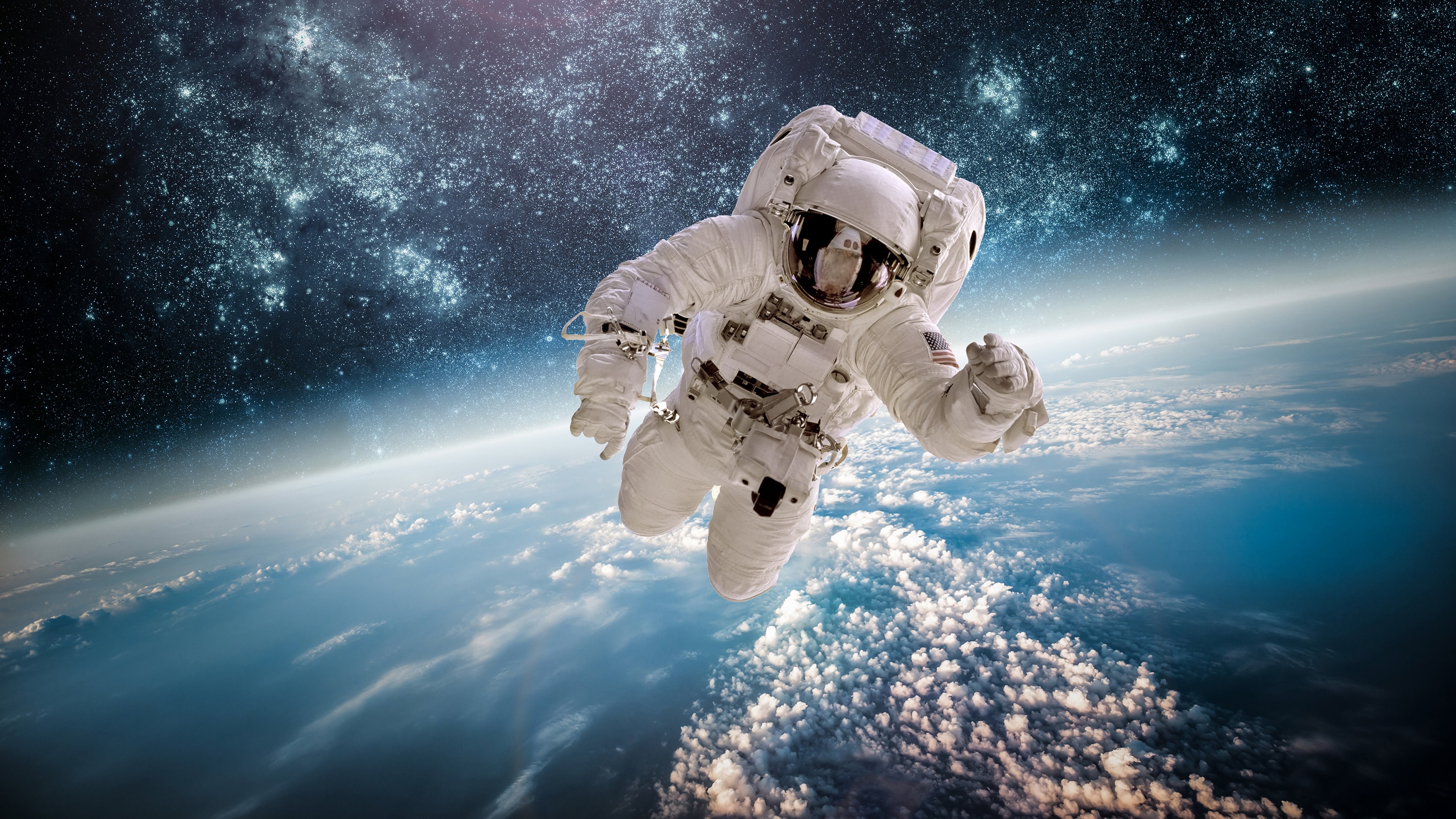 astronaut, earth, space, 4k Gallery HD Wallpaper