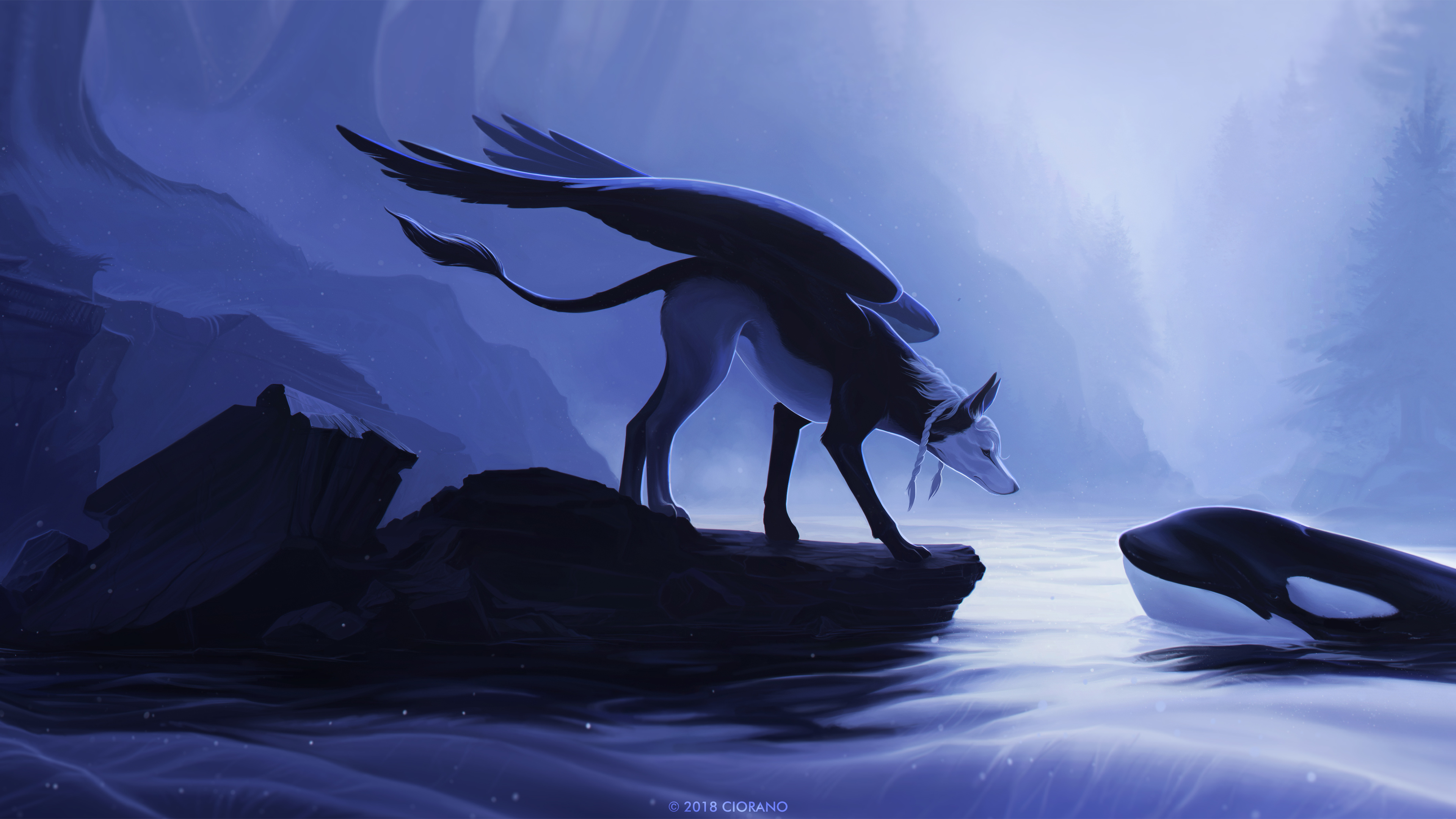 Wallpaper 4k Creature Animals Love Fantasy Art 4k Wallpaper