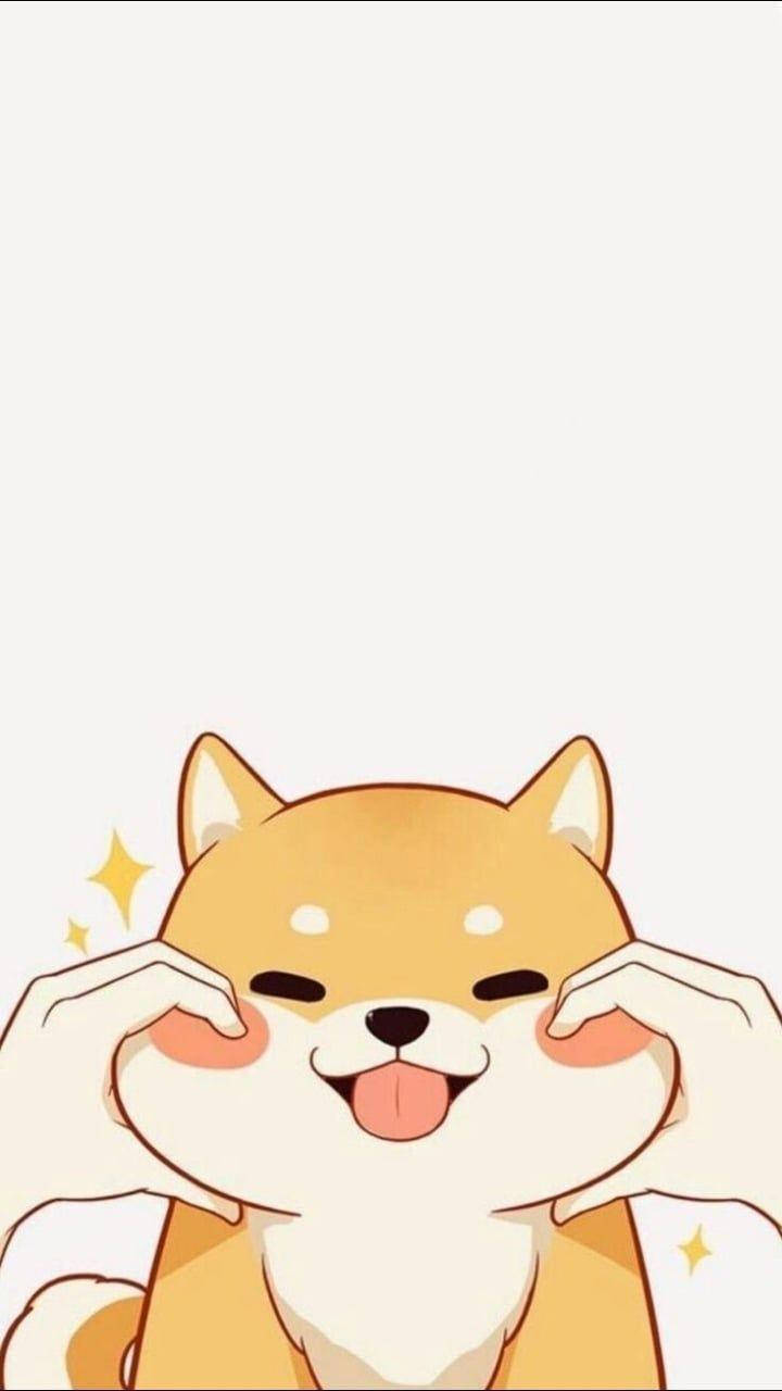 Download Cartoon Dog With Chubby Cheeks Wallpaper