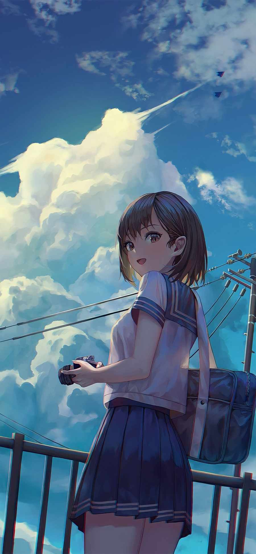 Anime Girl Photography Cloudy Sky IPhone 13 Wallpaper IPhone Wallpaper Wallpaper Download