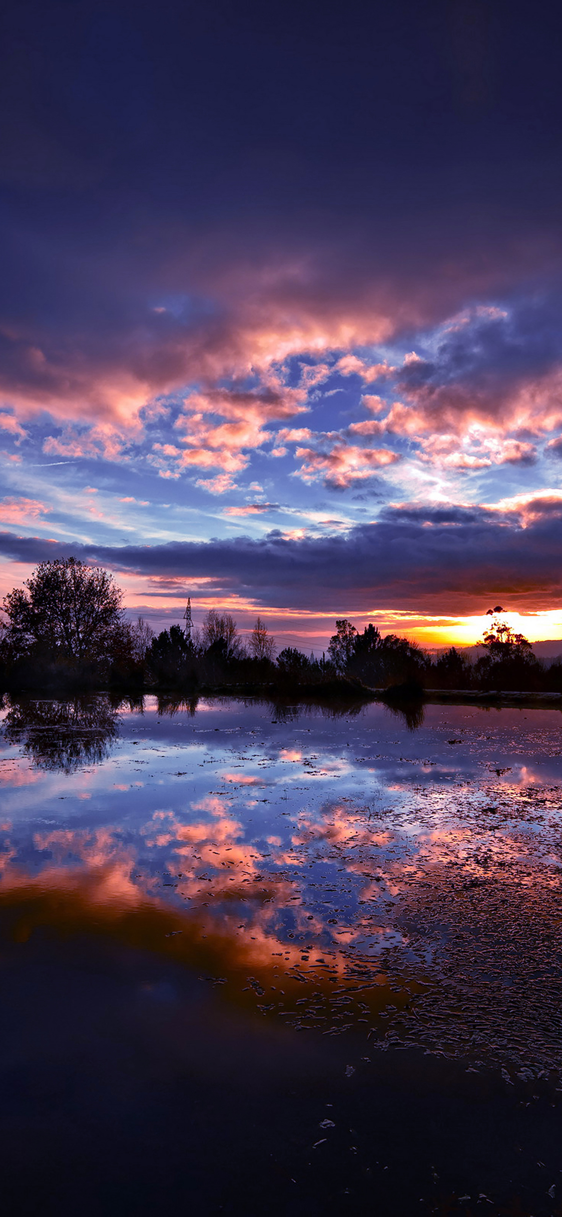 Sunset Lake Night Blue Dark Nature