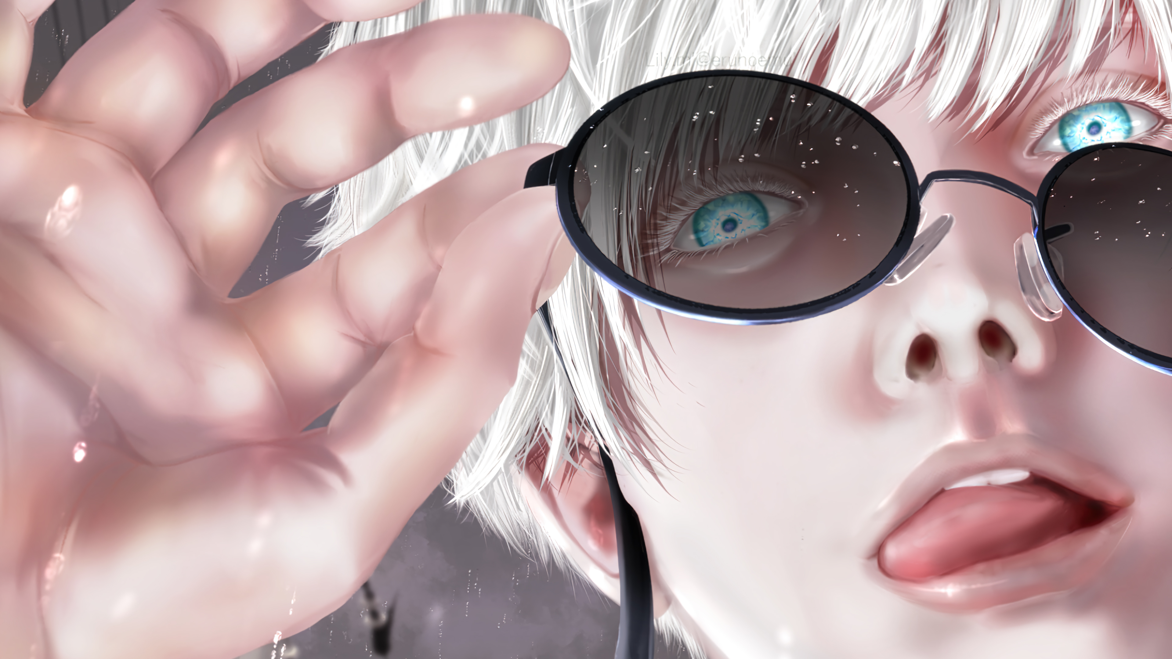 HD desktop wallpaper: Anime, Glasses, Blue Eyes, White Hair, Satoru Gojo, Jujutsu Kaisen download free picture