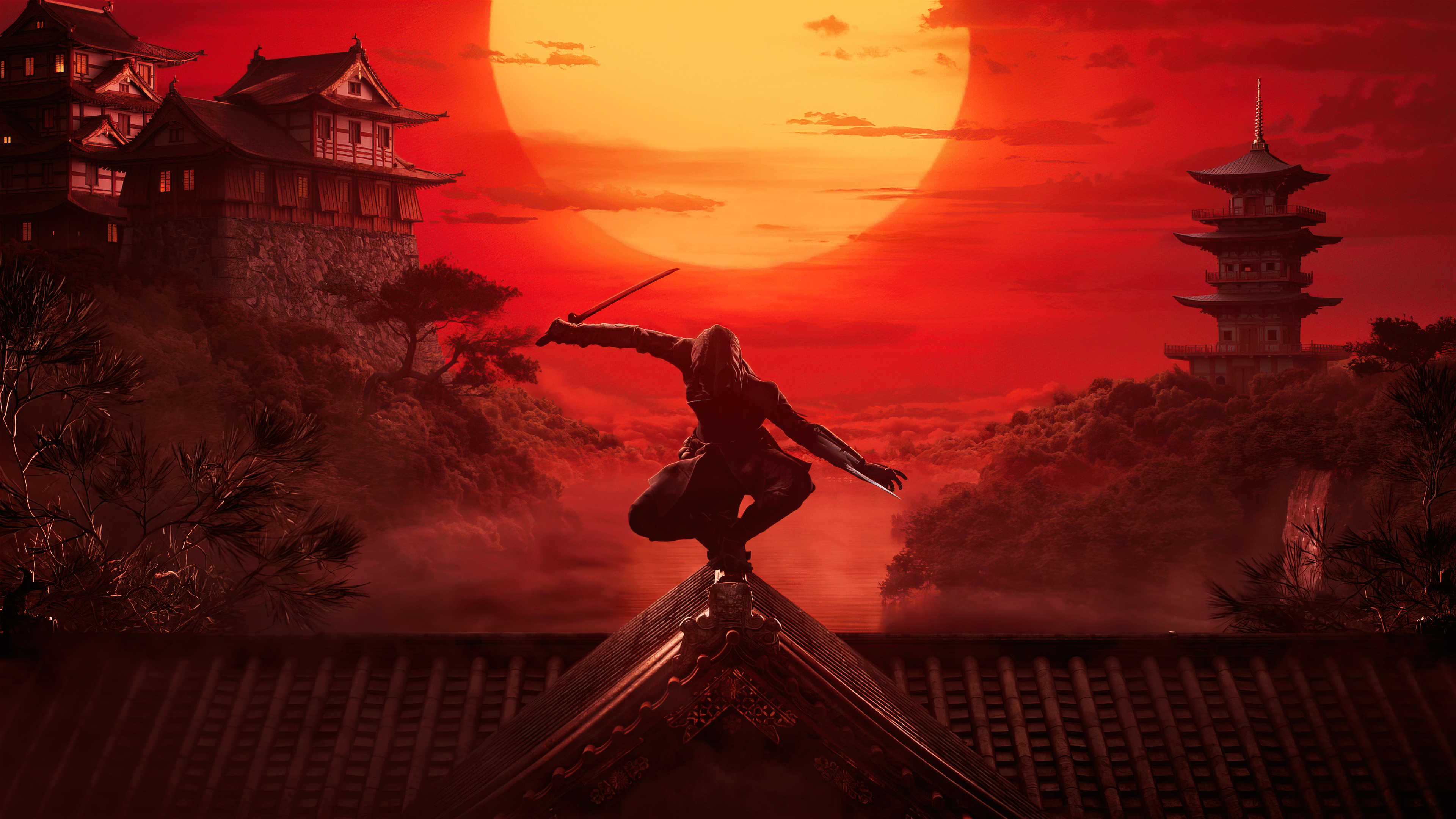 4k Assassin's Creed Red Wallpaper in Pristine Quality