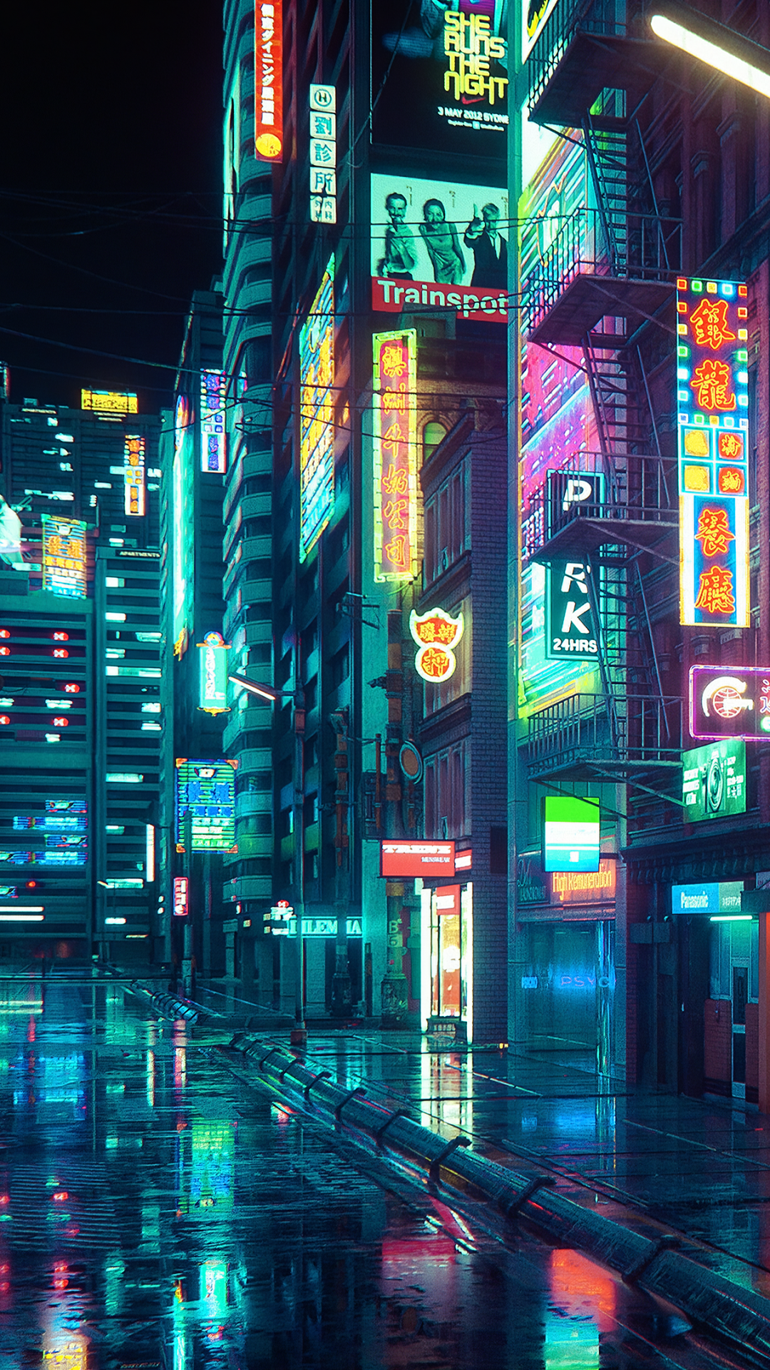 Wallpaper / Artistic City Phone Wallpaper, Neon, Cyberpunk, 1080x1920 free download