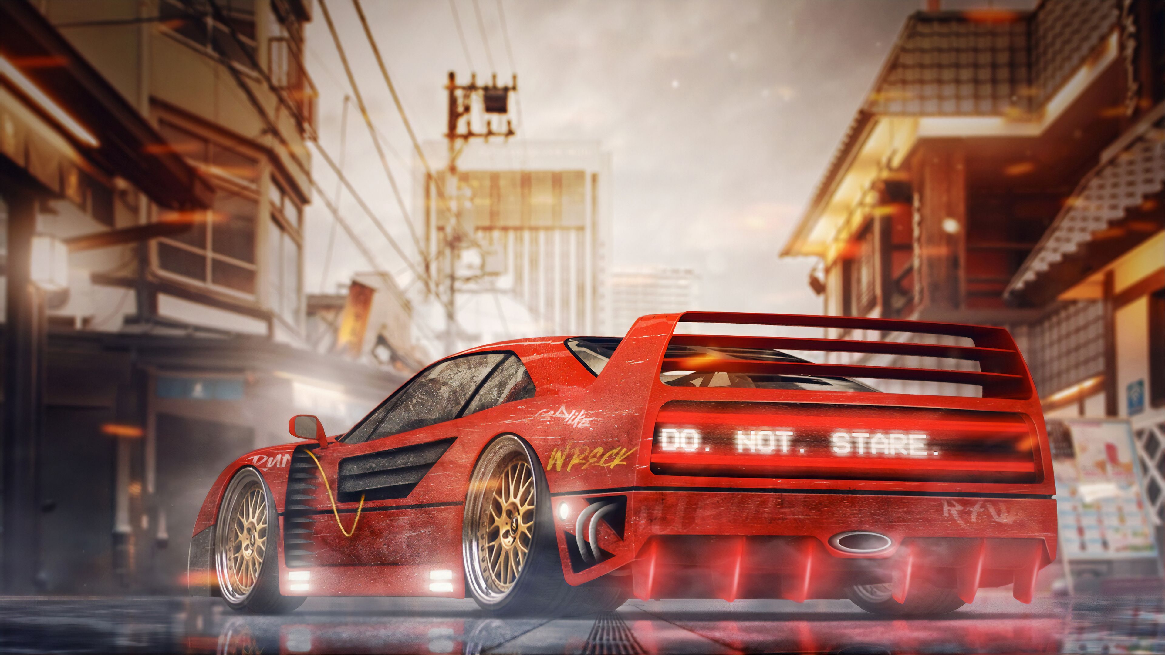 Art Wallpaper 4K. Ferrari f40