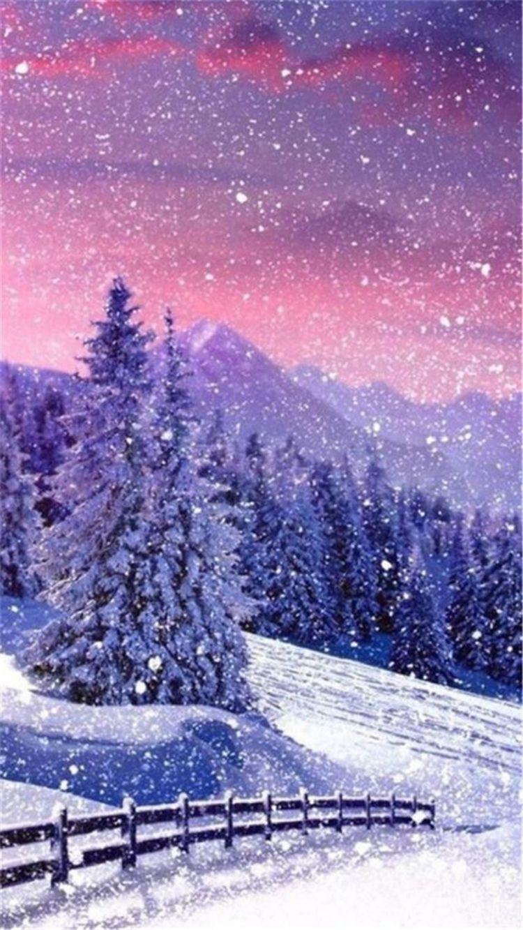 Purple Snow Wallpaper