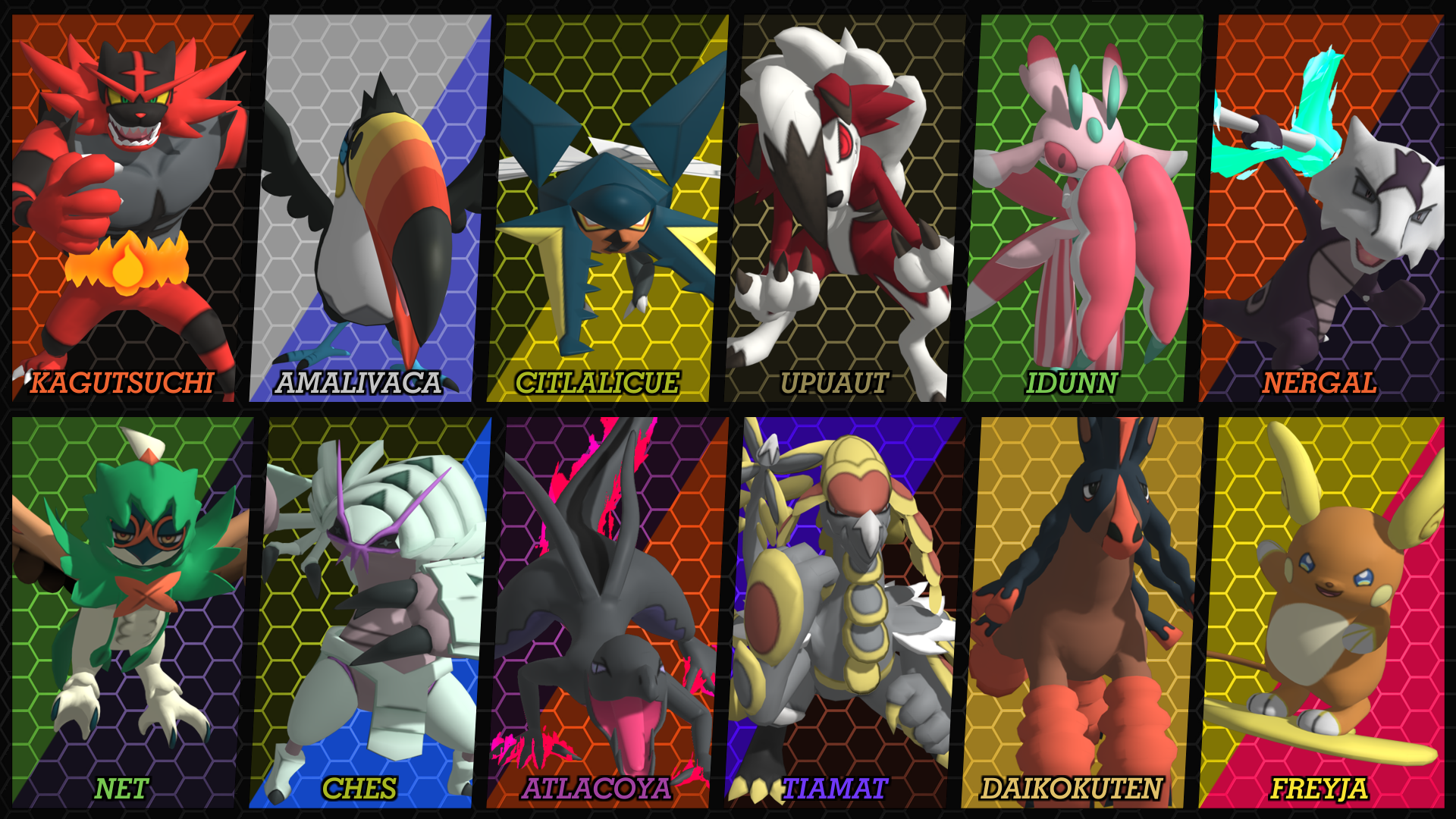 OC I Made Wallpaper Of My Pokemon Teams For The Adventures. This Is Gen 7 (and Last Because I Don't Have Sw Sh)