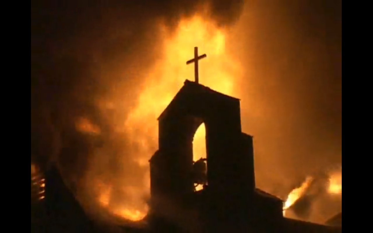 BreakingNews Christian Church Burned down by Attackers in Pakistan
