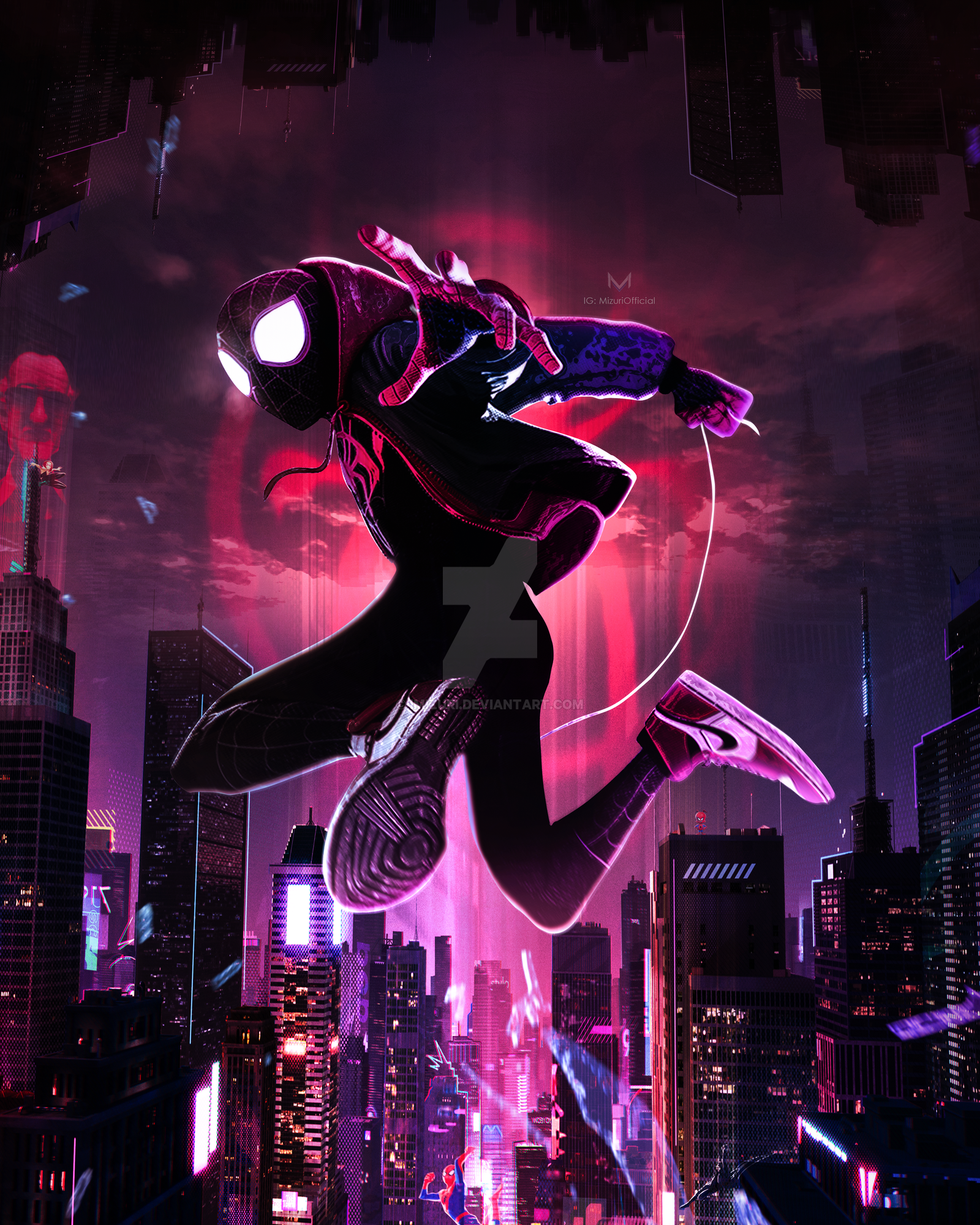 SPIDER MAN: INTO THE SPIDER VERSE! (NEON RED). Marvel Spiderman, Spiderman Art, Marvel Spiderman Art