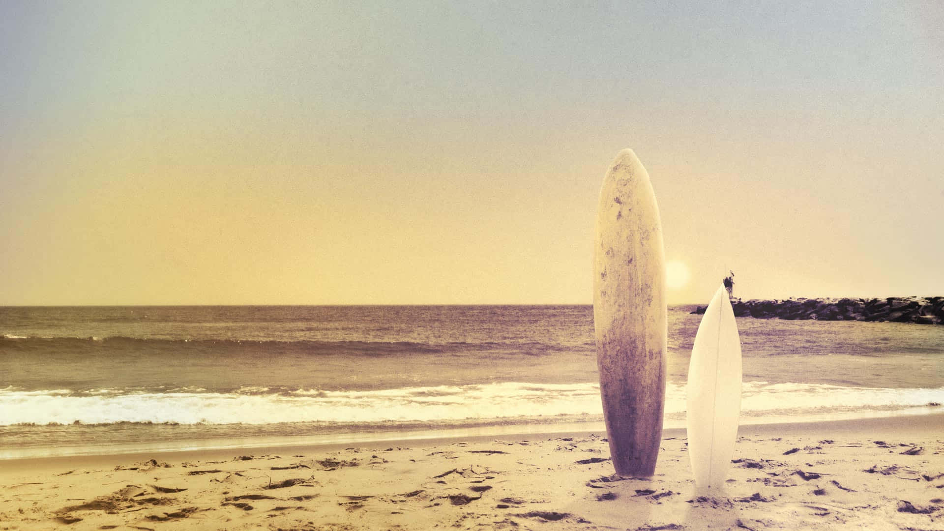 Download Aesthetic Vintage Surf Wide Angle Shot Wallpaper