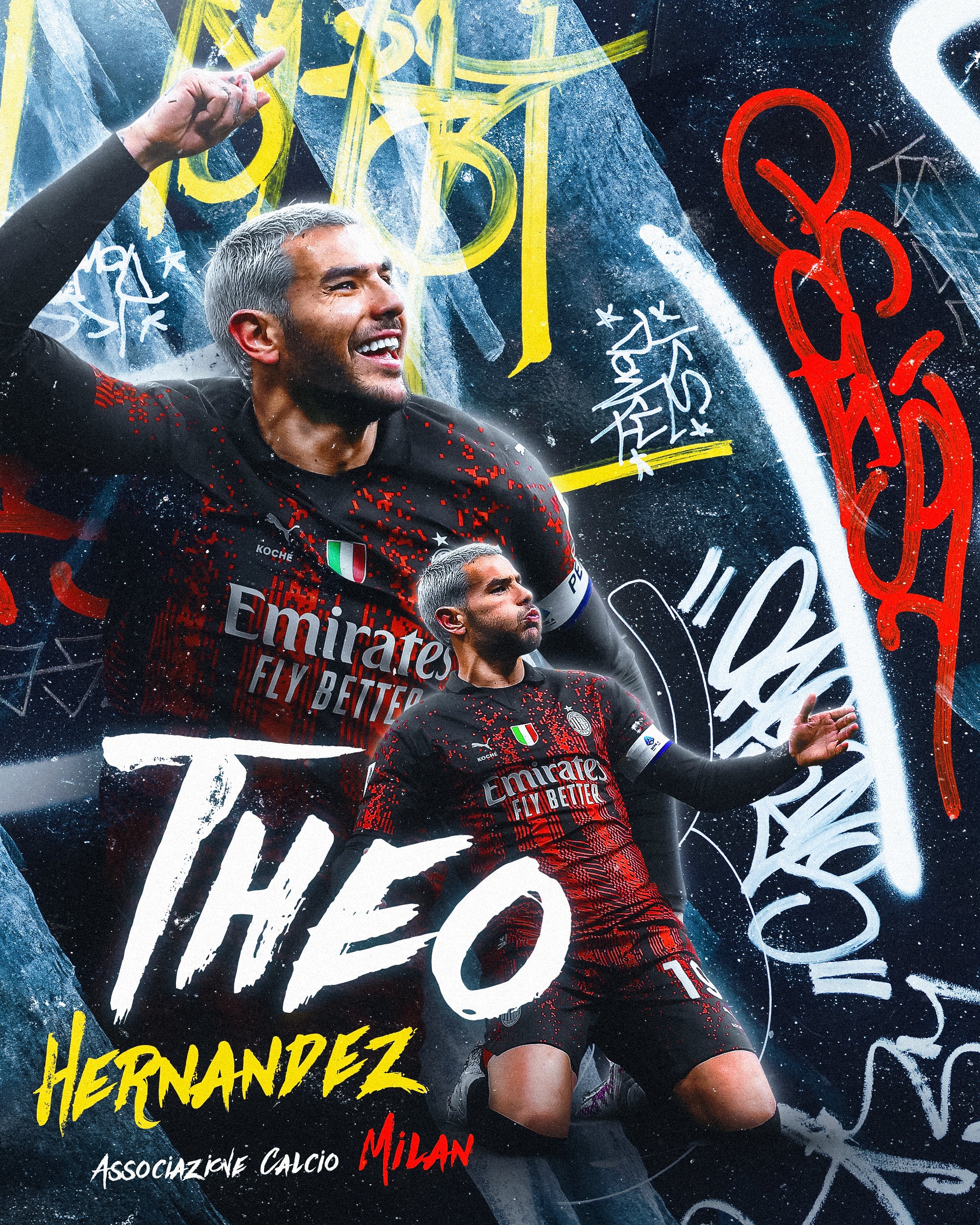 Theo Hernandez AC Milan PSD Graphic Design Adobe Photohop File