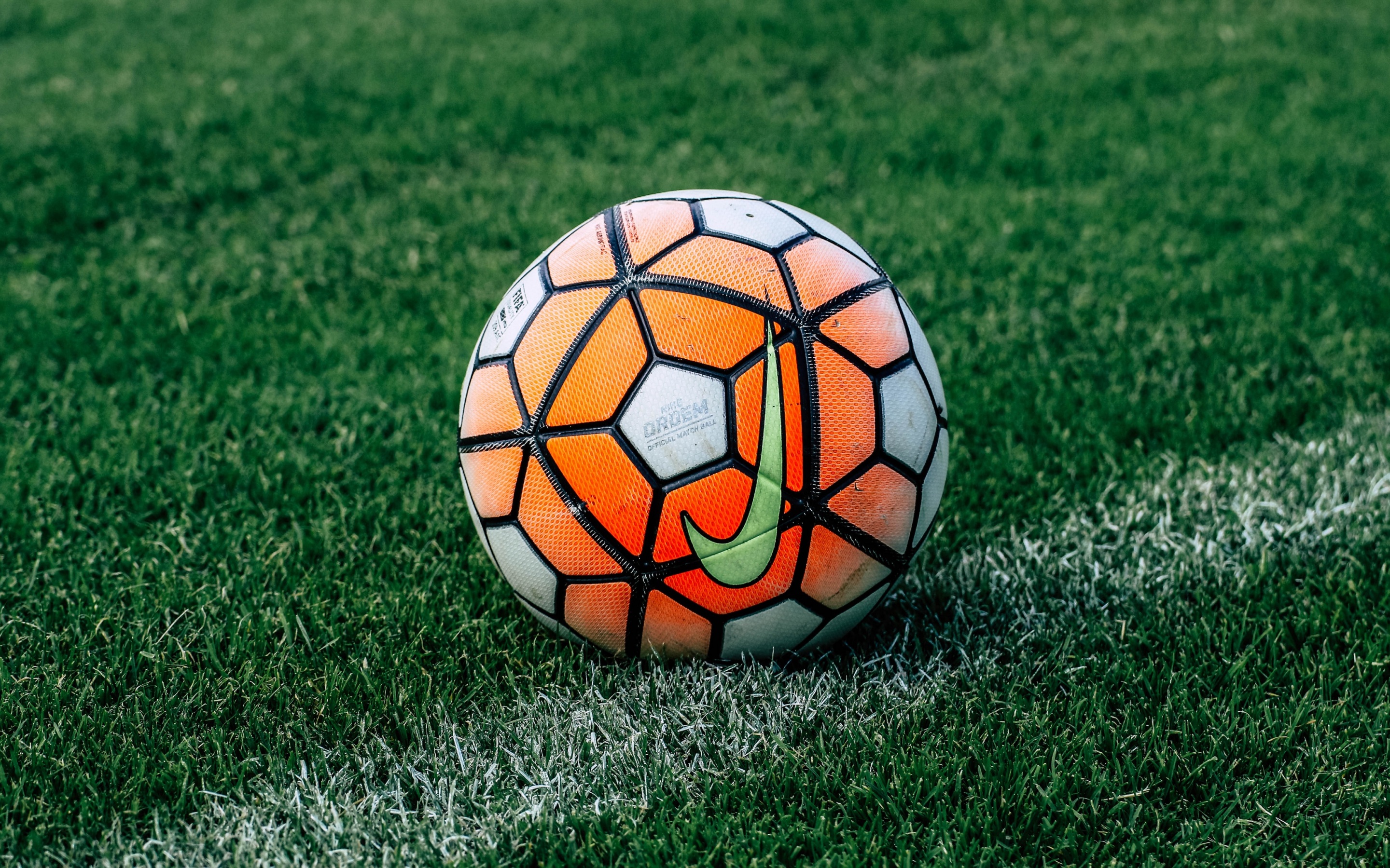 Wallpaper 4k soccer ball, football, lawn, grass 4k Wallpaper