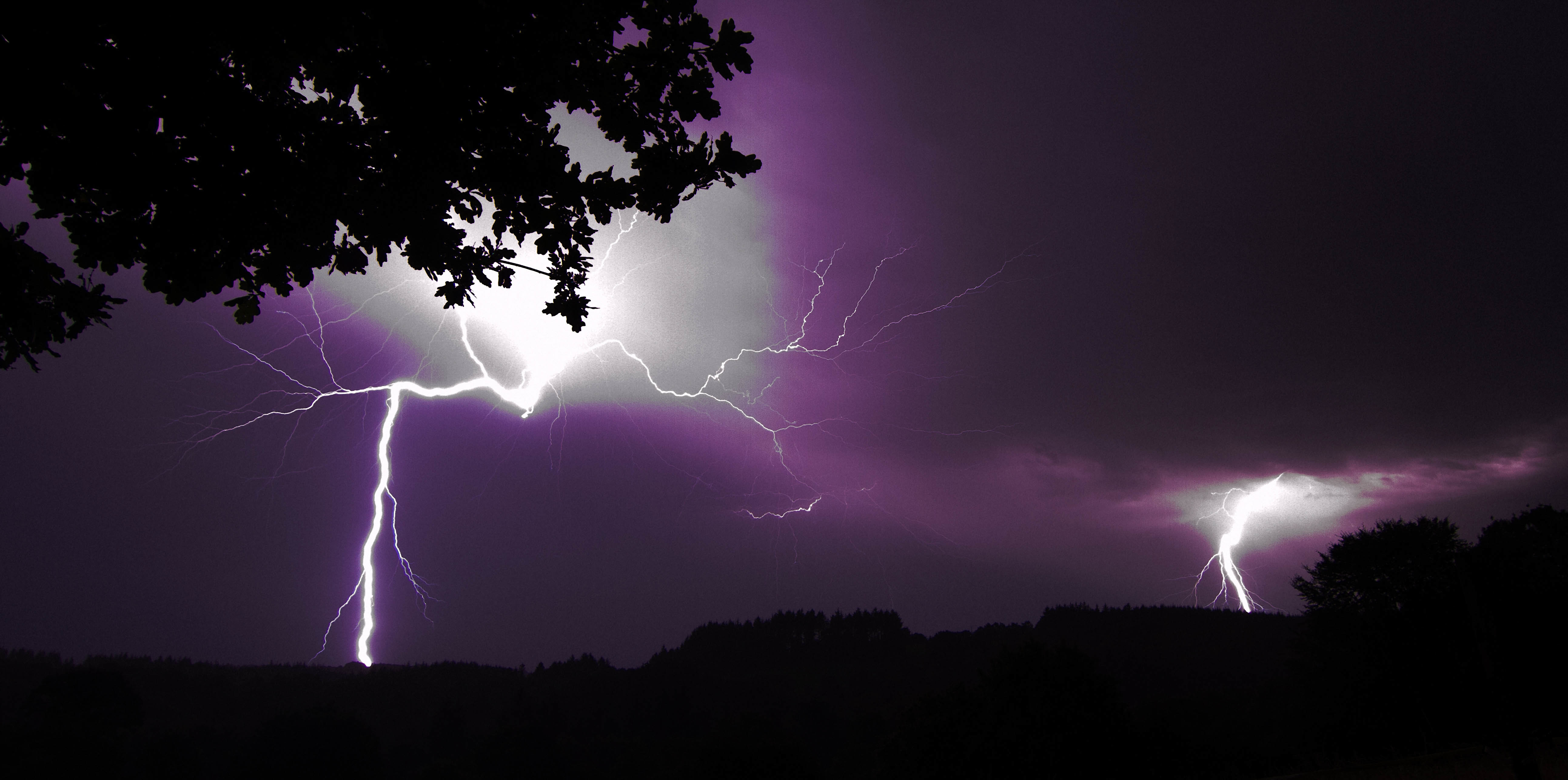 HD desktop wallpaper: Sky, Lightning, Purple, Cloud, Photography download free picture