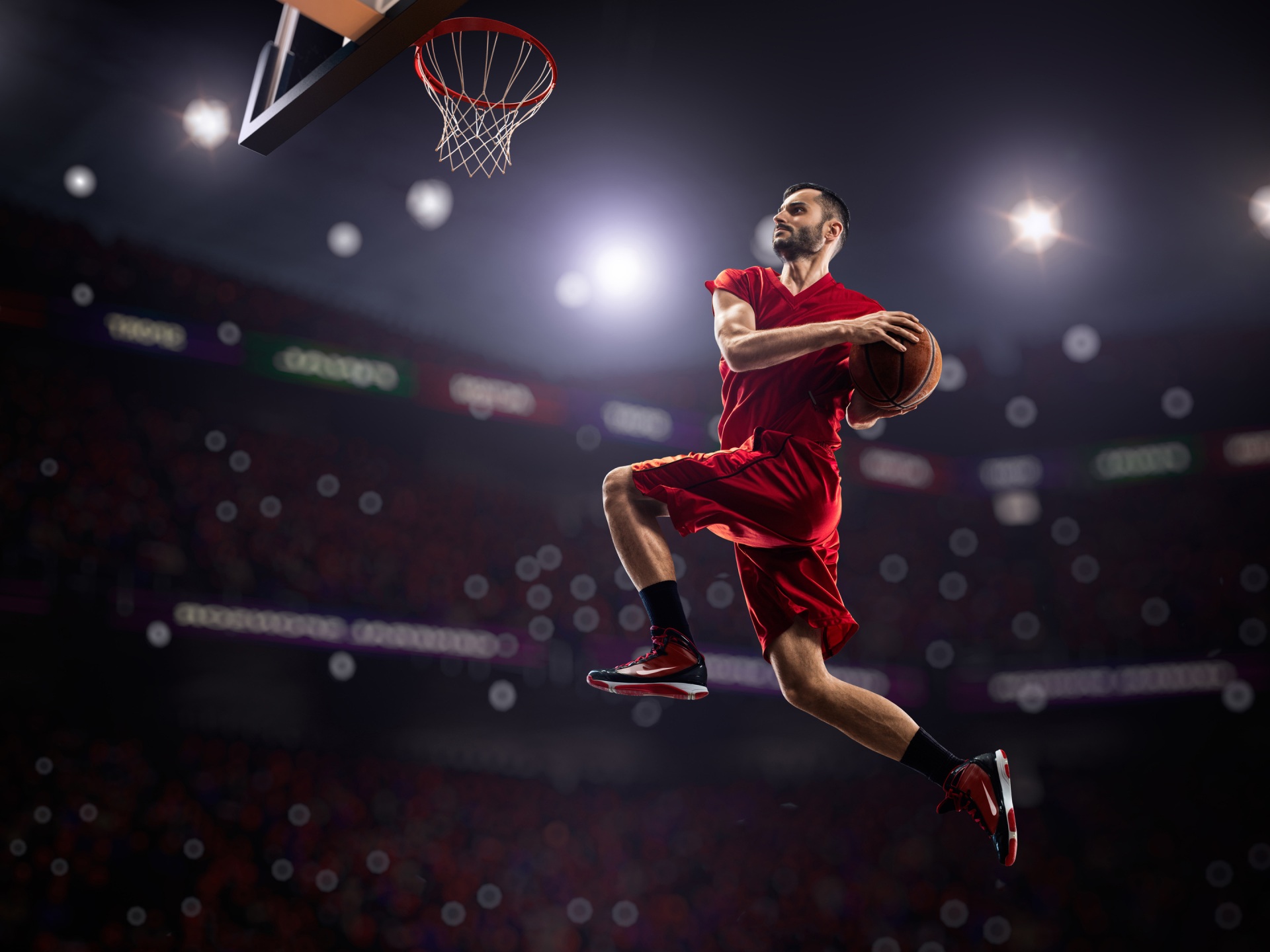 Wallpaper 4k Basketball Man Jumping Playing 8k Wallpaper
