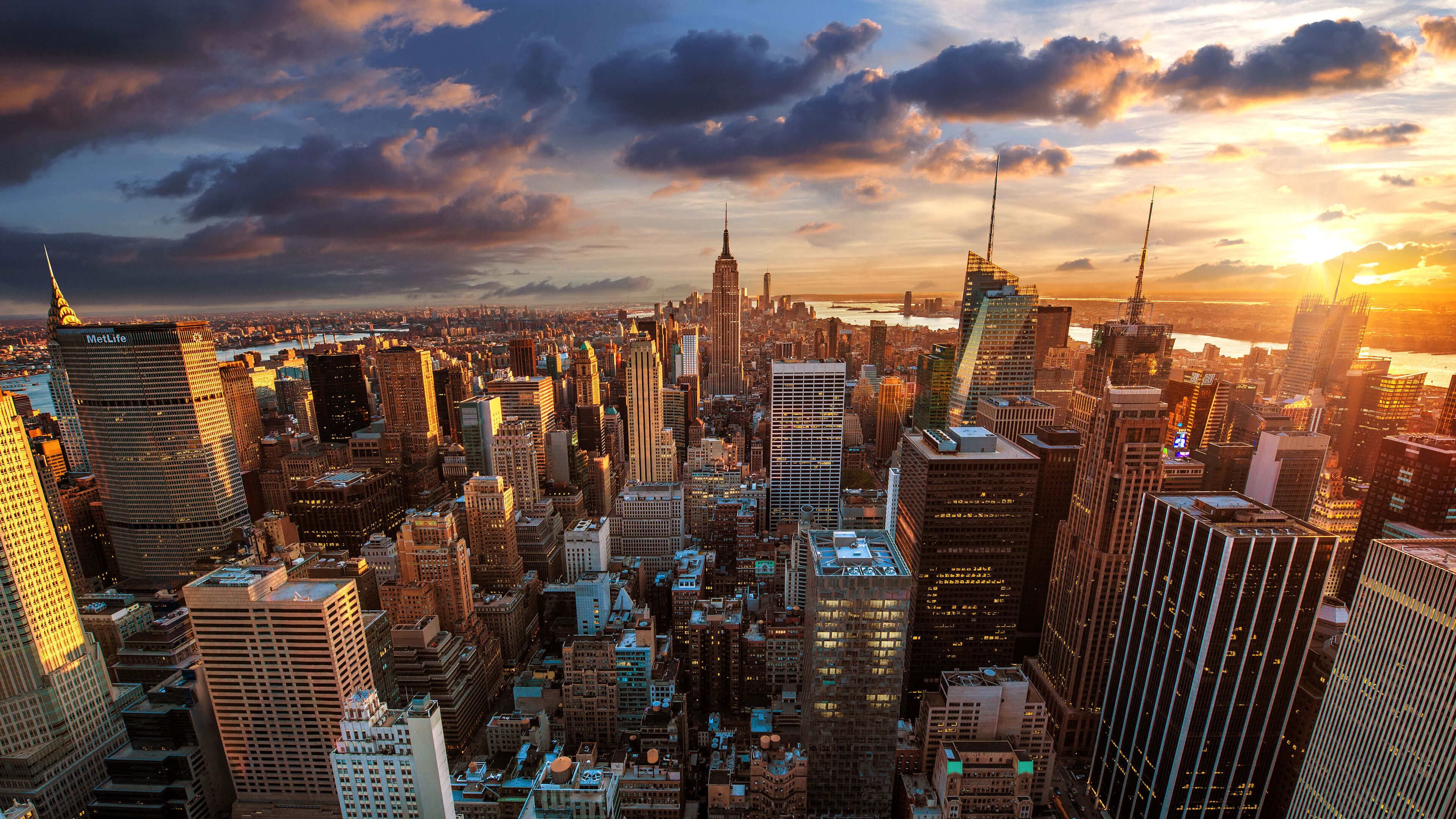Free download New York City Skyline At Sunset Wallpaper for DeskK 3840 x 2160 [3840x2160] for your Desktop, Mobile & Tablet. Explore New York City Wallpaper 4K