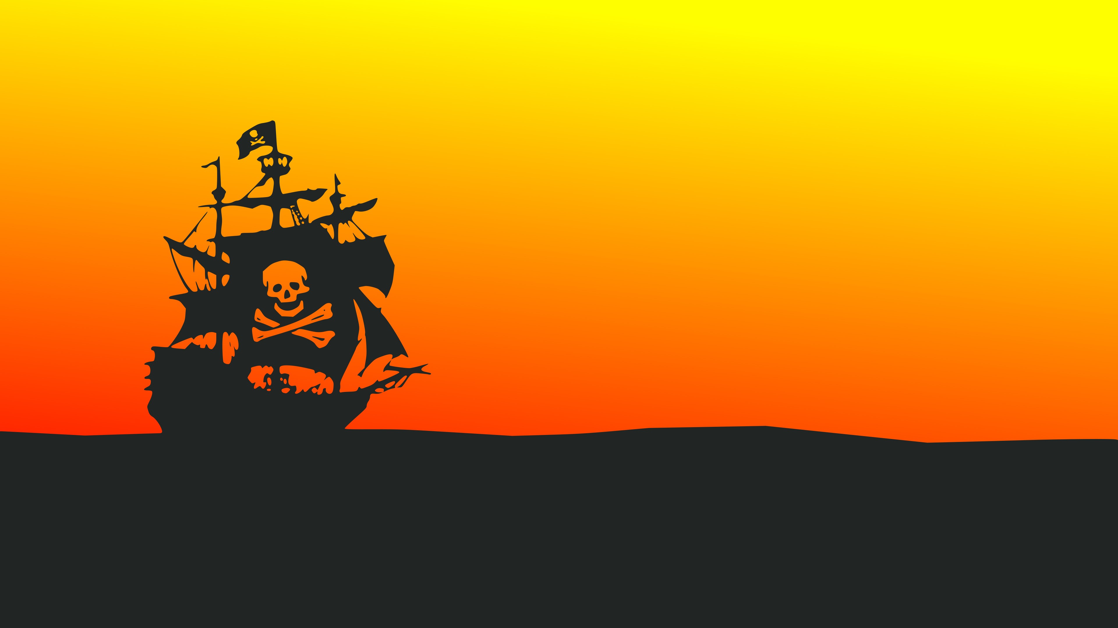Wallpaper / pirate, flag, ship, minimalism, minimalist, artist, artwork, digital art, hd, 4k free download
